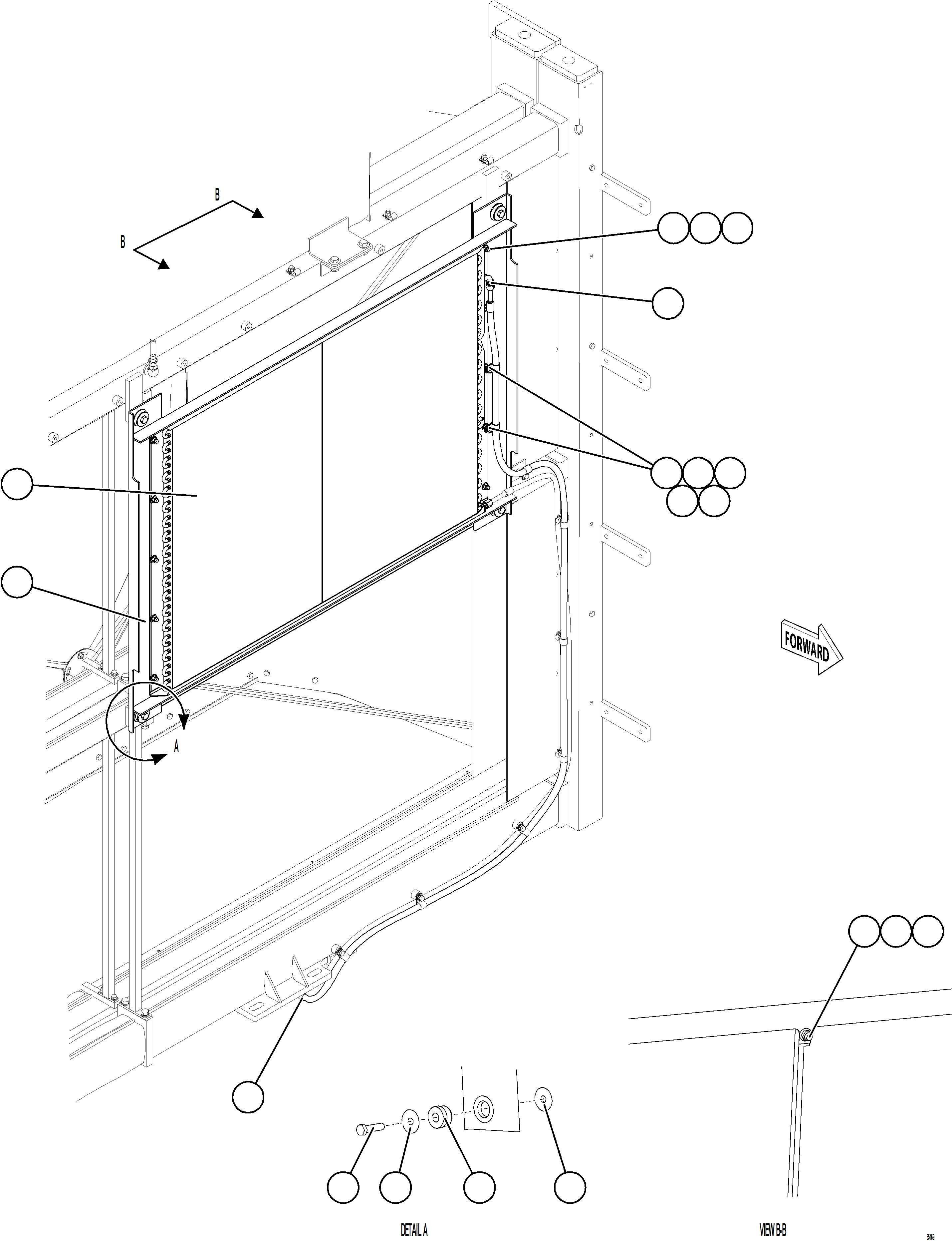 Komatsu parts book diagram for AFE78-EM 930E-5 S/N A40502 - A40505  KSA: A/C CONDENSER INSTALLATION