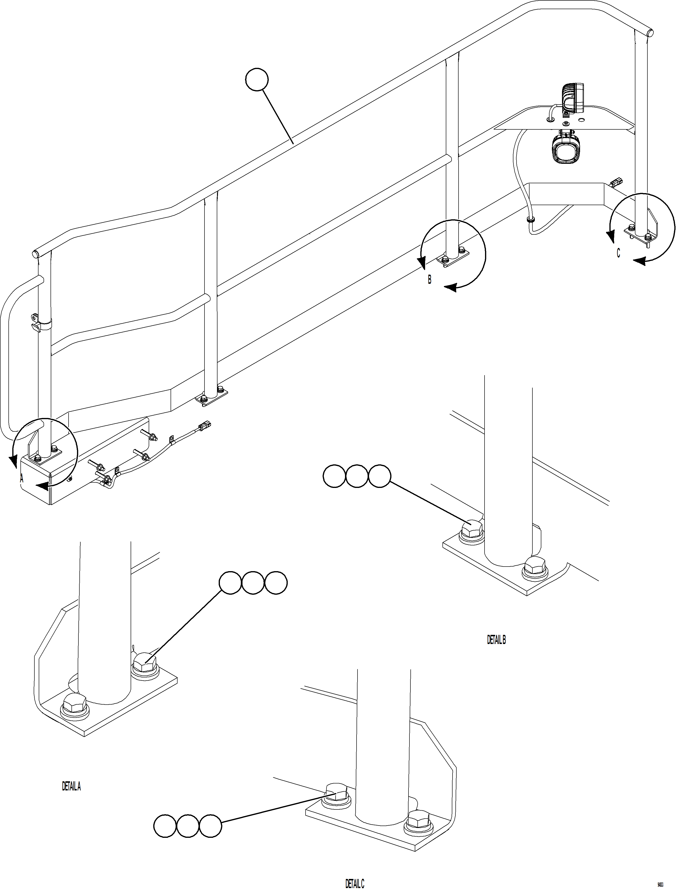 Komatsu parts book diagram for AFE78-EM 930E-5 S/N A40502 - A40505  KSA: GRILLE HANDRAIL