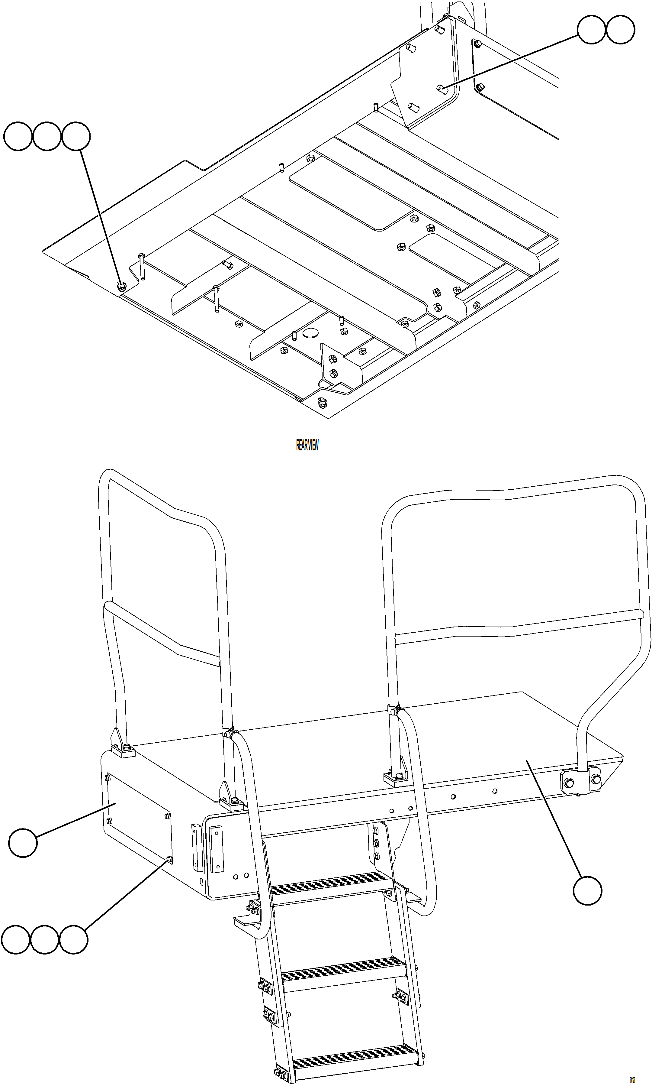 Komatsu parts book diagram for AFE78-EM 930E-5 S/N A40502 - A40505  KSA: LH LOWER PLATFORM INSTALLATION