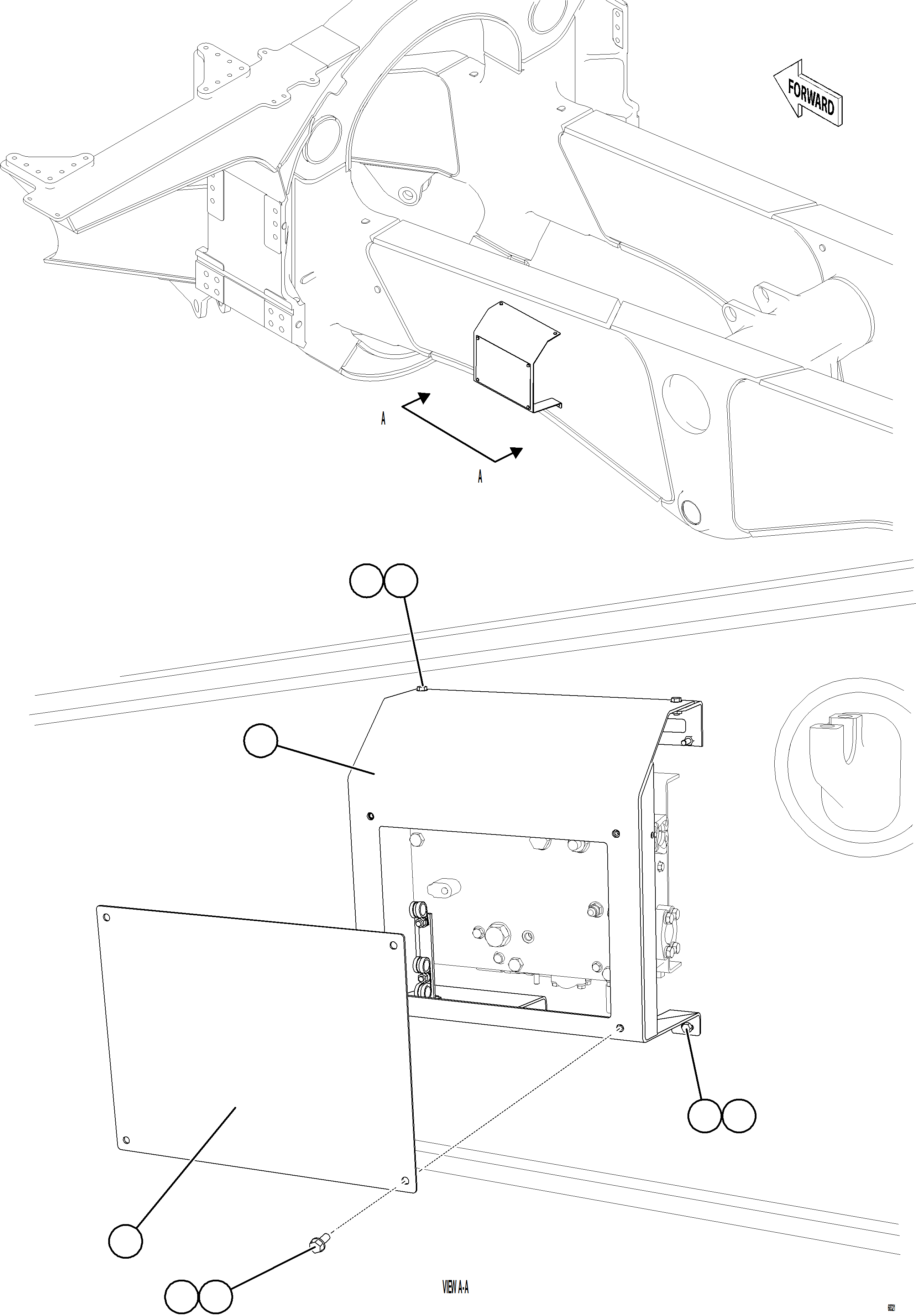 Komatsu parts book diagram for AFE78-EM 930E-5 S/N A40502 - A40505  KSA: STEERING BLEEDDOWN MANIFOLD COVERS