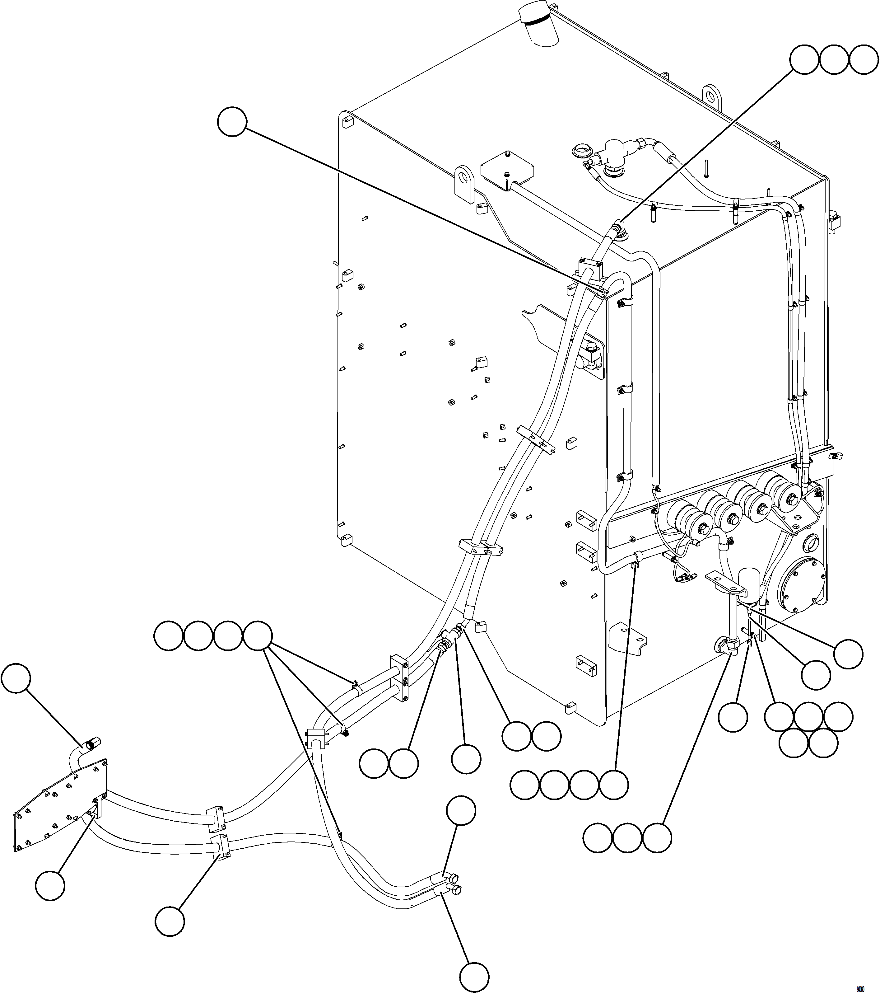 Komatsu parts book diagram for AFE78-EZ 930E-5 S/N A40612,A40614 - A40618  KCH: FUEL SYSTEM PIPING    1/4