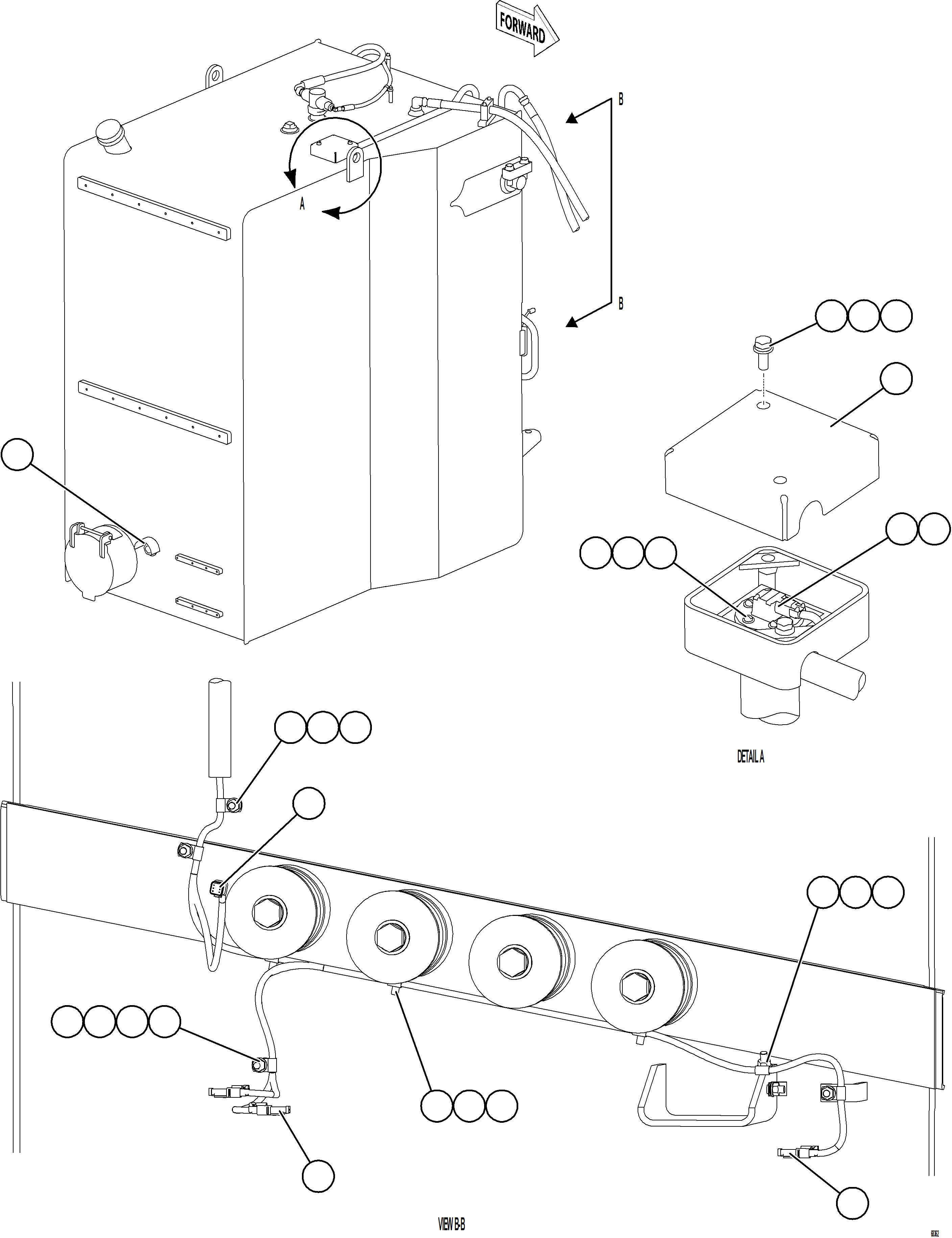 Komatsu parts book diagram for AFE78-EZ 930E-5 S/N A40612,A40614 - A40618  KCH: FUEL LEVEL SENDER & WIRING