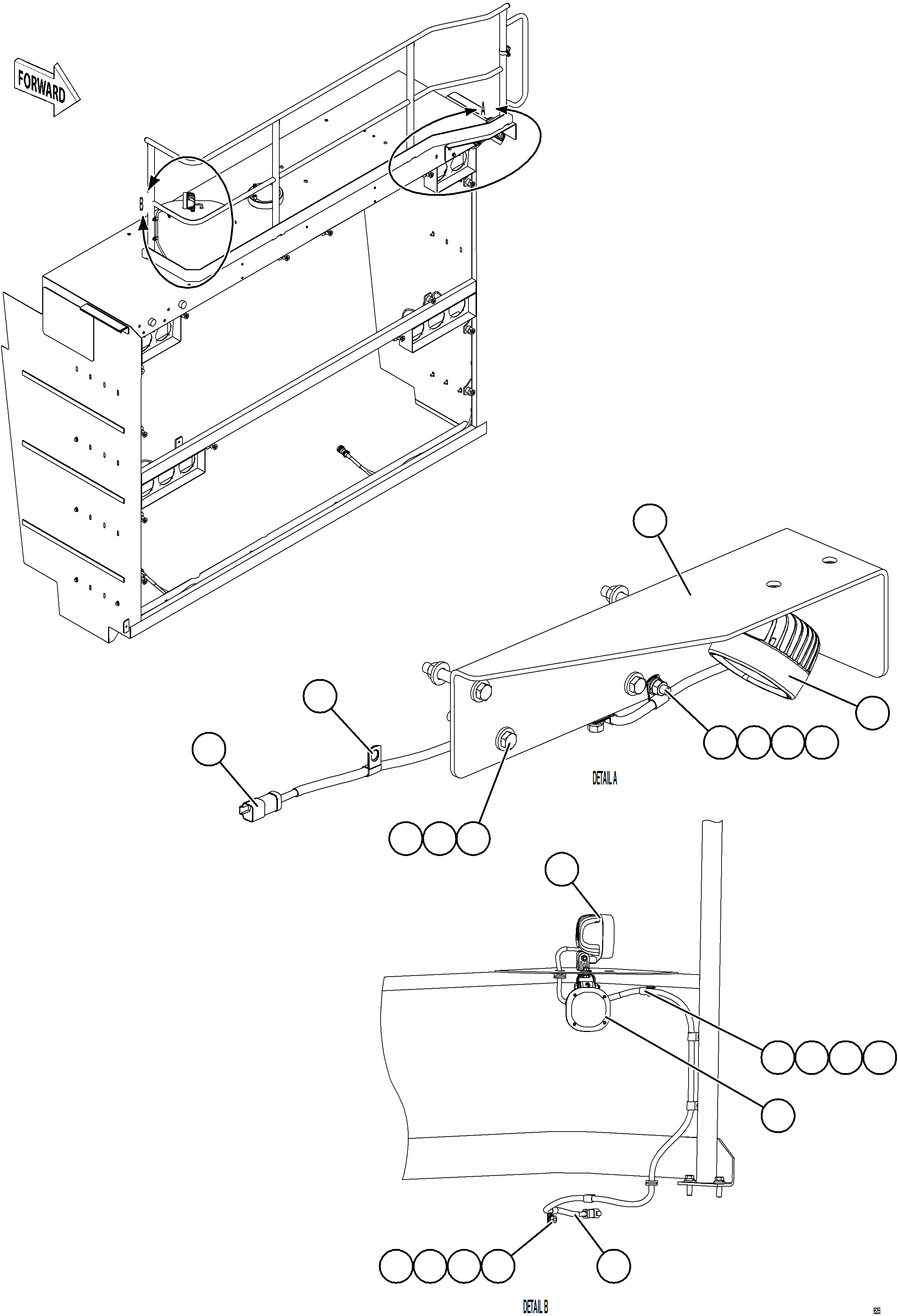 Komatsu parts book diagram for AFE78-EZ 930E-5 S/N A40612,A40614 - A40618  KCH: LADDER LIGHTS