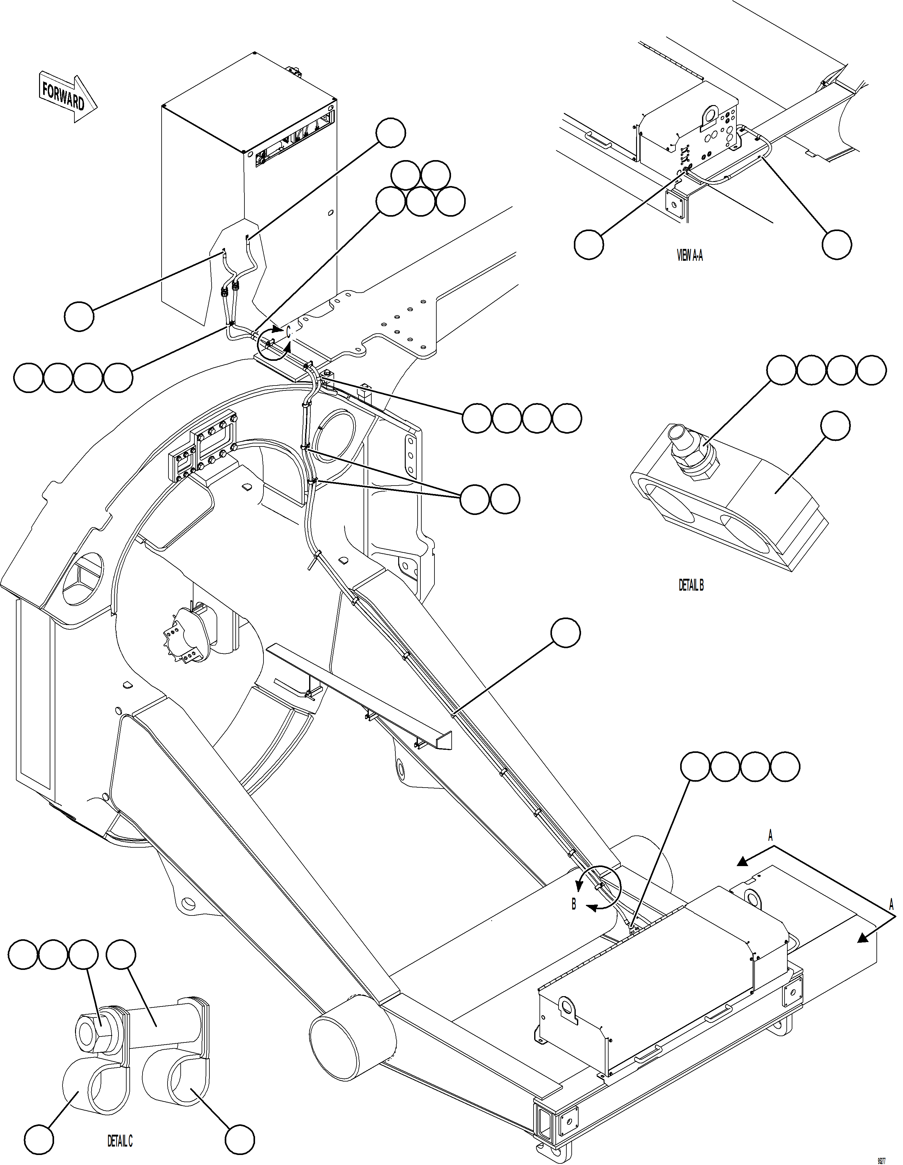 Komatsu parts book diagram for AFE78-EZ 930E-5 S/N A40612,A40614 - A40618  KCH: AUXILIARY CONTROL CABINET POWER CABLES