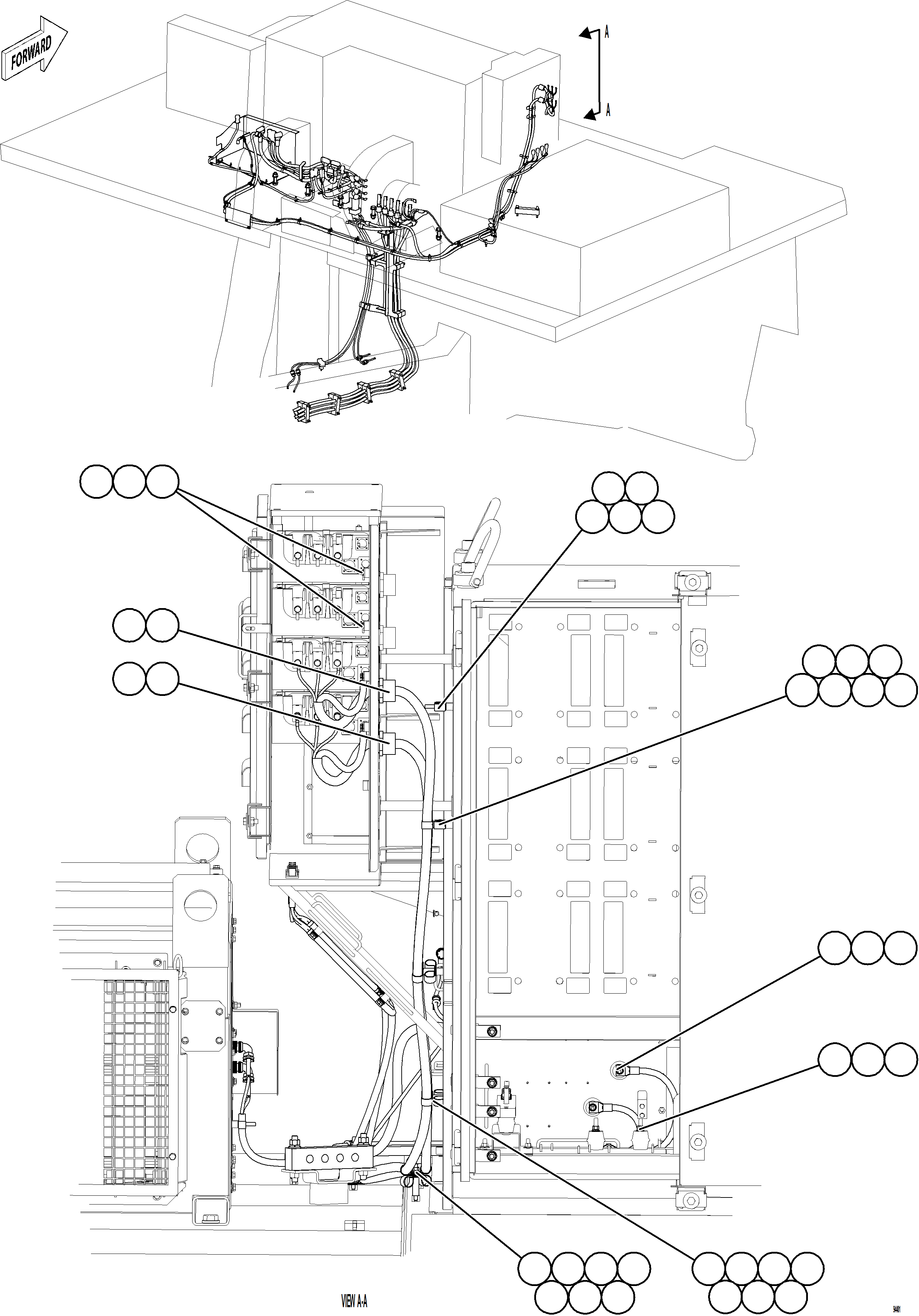 Komatsu parts book diagram for AFE78-EZ 930E-5 S/N A40612,A40614 - A40618  KCH: CONTROL CABINET EXTERNAL WIRING - AUX BLOWERS  2/2