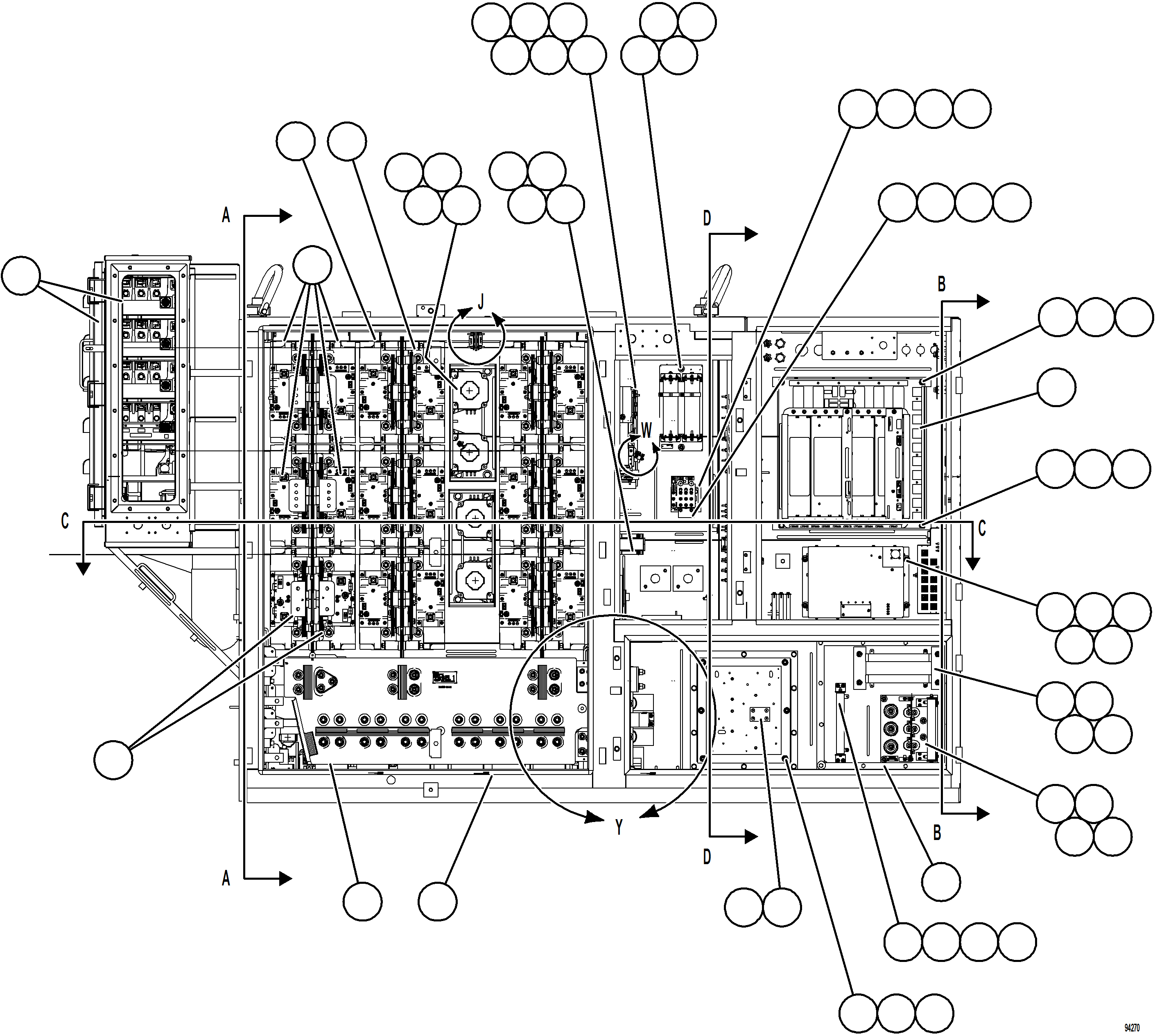 Komatsu parts book diagram for AFE78-EZ 930E-5 S/N A40612,A40614 - A40618  KCH: CONTROL CABINET    1/20