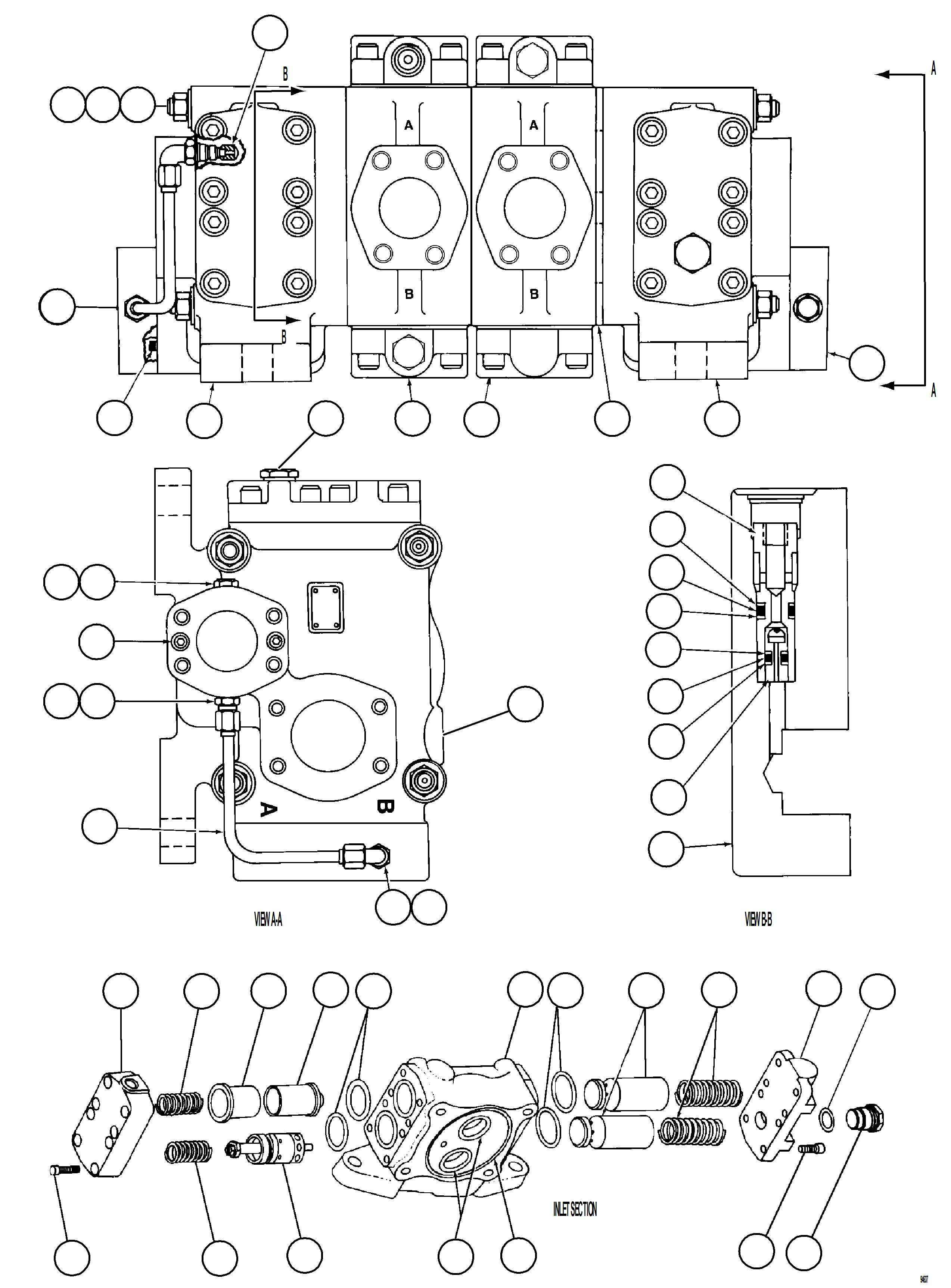 Komatsu parts book diagram for AFE78-EZ 930E-5 S/N A40612,A40614 - A40618  KCH: HOIST VALVE ASSEMBLY