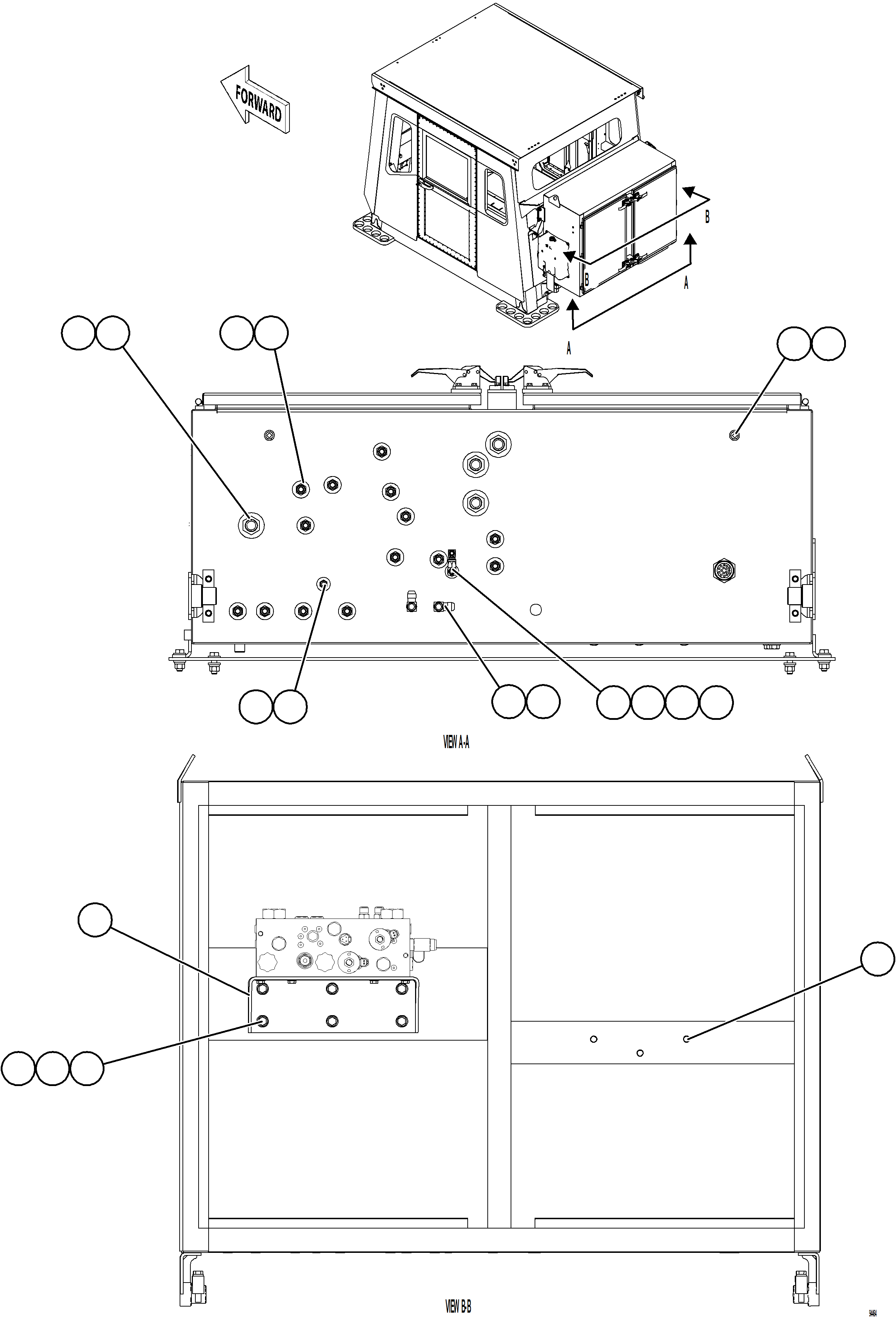 Komatsu parts book diagram for AFE78-EZ 930E-5 S/N A40612,A40614 - A40618  KCH: HYDRAULIC BRAKE CABINET STRUCTURE    2/2