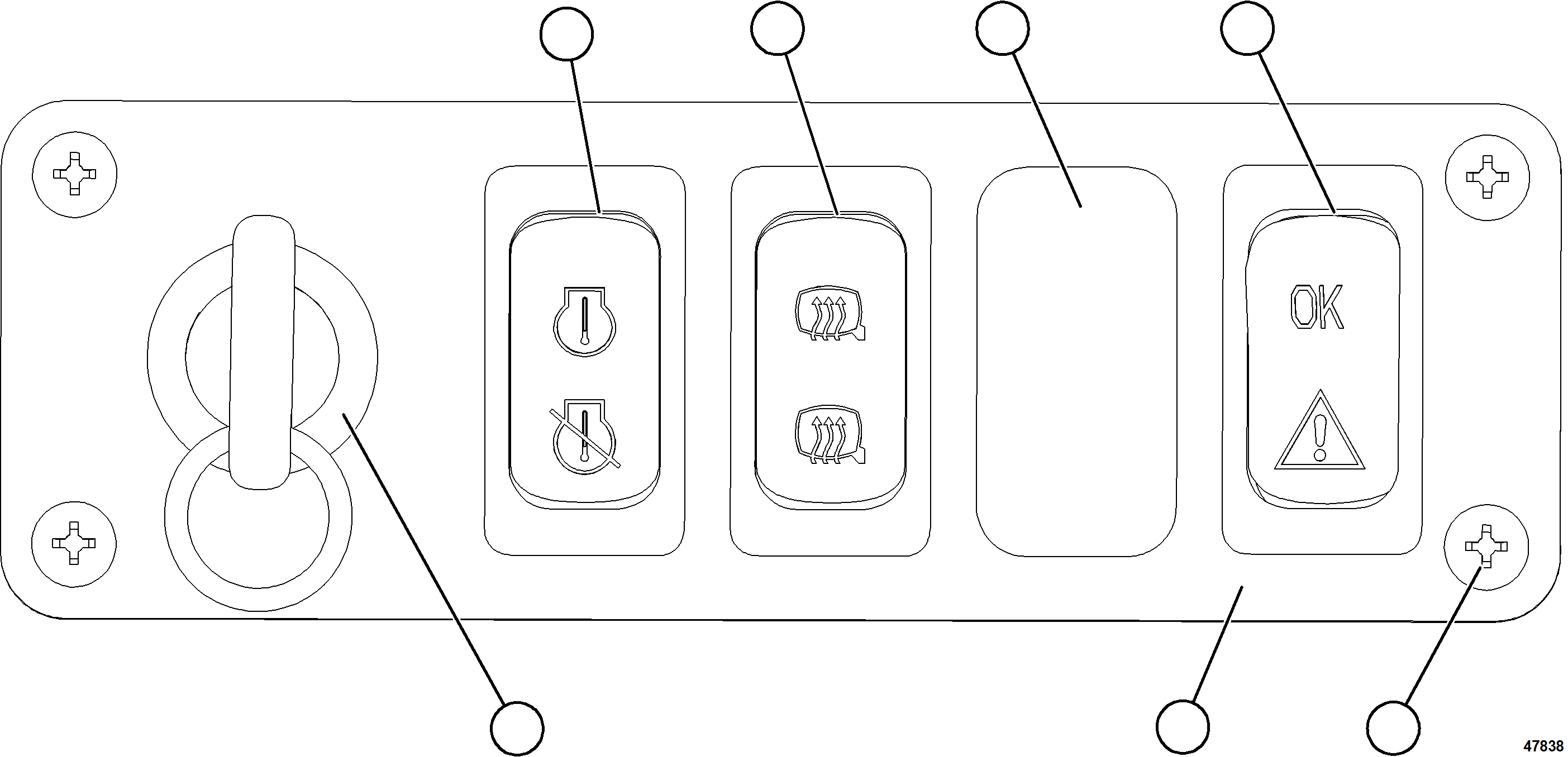 Komatsu parts book diagram for AFE78-EZ 930E-5 S/N A40612,A40614 - A40618  KCH: LOWER RH DASH SWITCHES