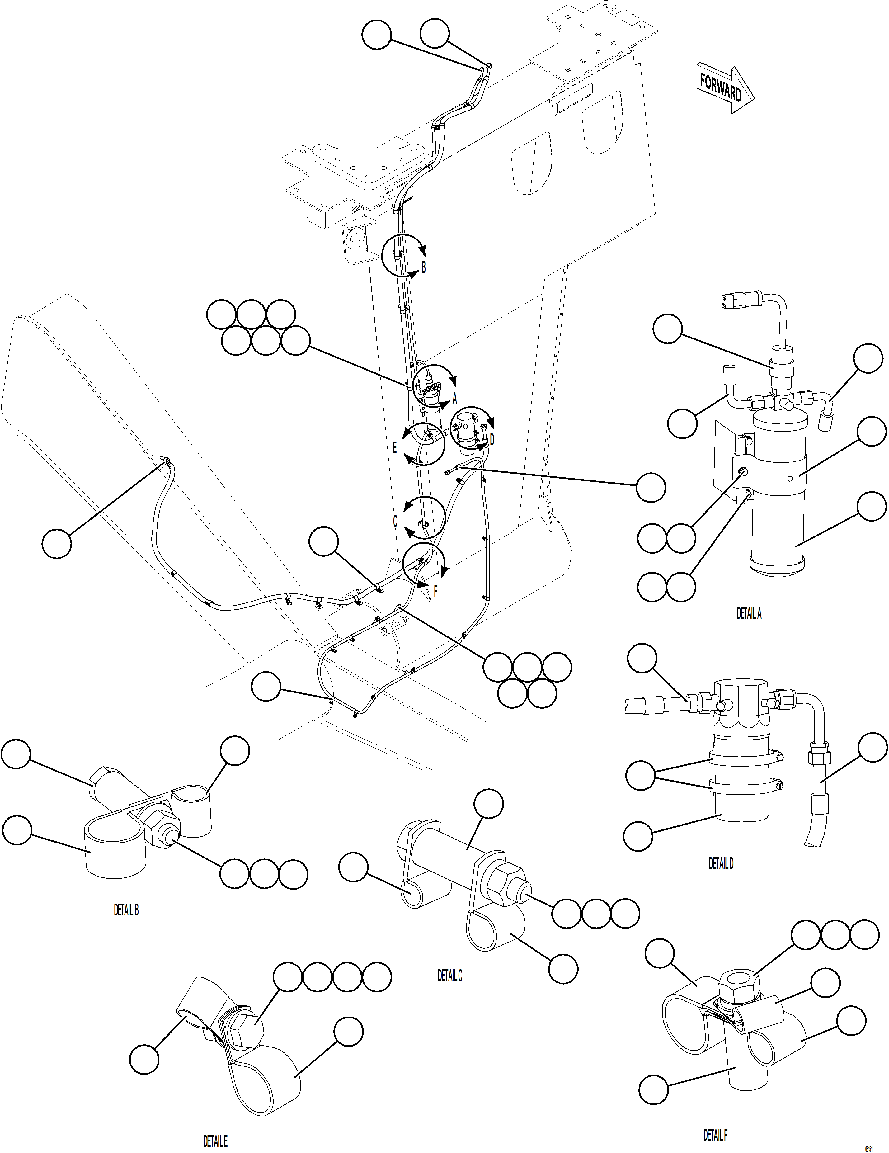 Komatsu parts book diagram for AFE78-EZ 930E-5 S/N A40612,A40614 - A40618  KCH: AIR CONDITIONING PIPING    2/3