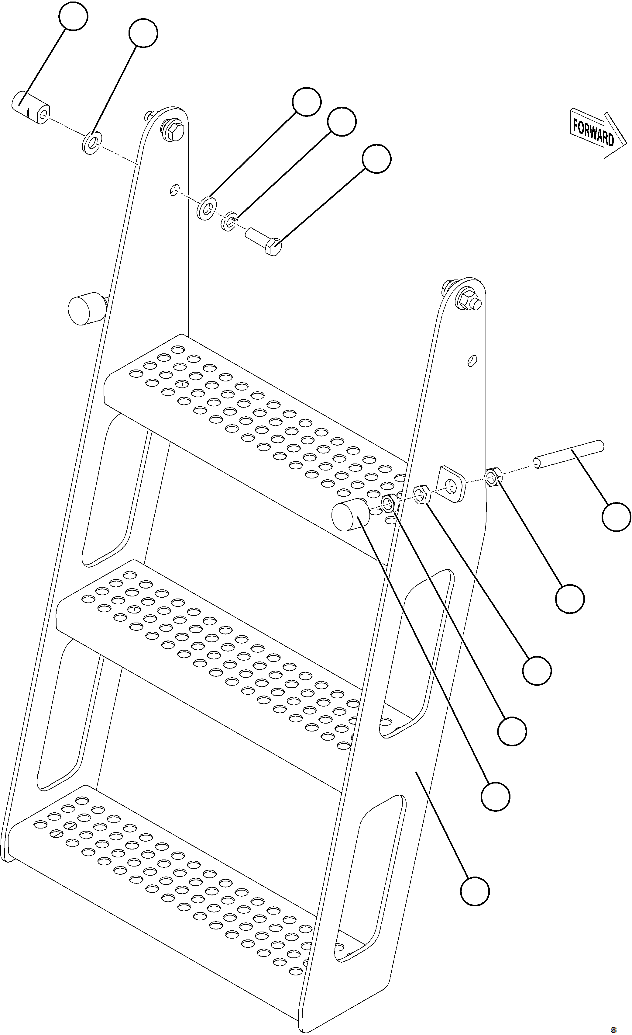 Komatsu parts book diagram for AFE78-EZ 930E-5 S/N A40612,A40614 - A40618  KCH: DROPDOWN LADDER