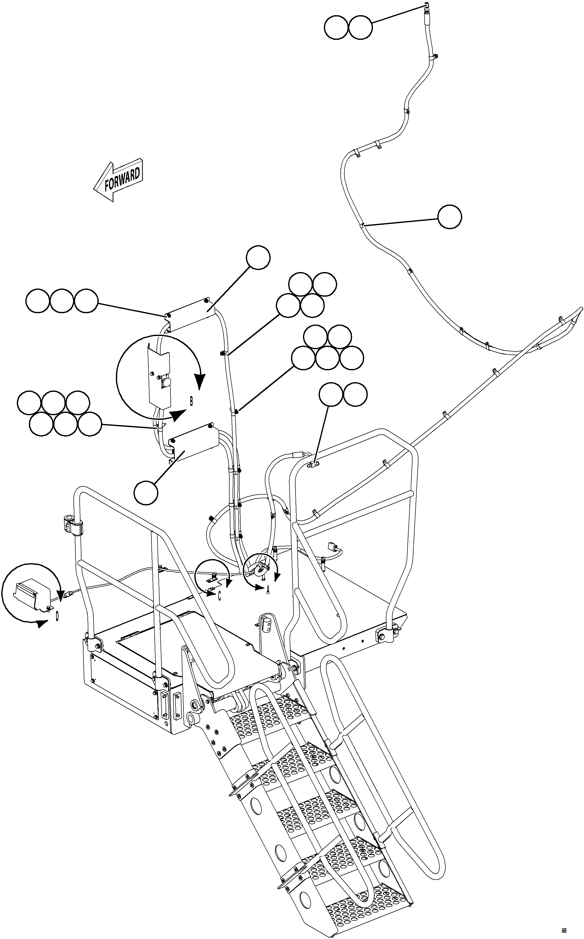 Komatsu parts book diagram for AFE78-EZ 930E-5 S/N A40612,A40614 - A40618  KCH: RETRACTABLE LADDER HYDRAULICS    1/2