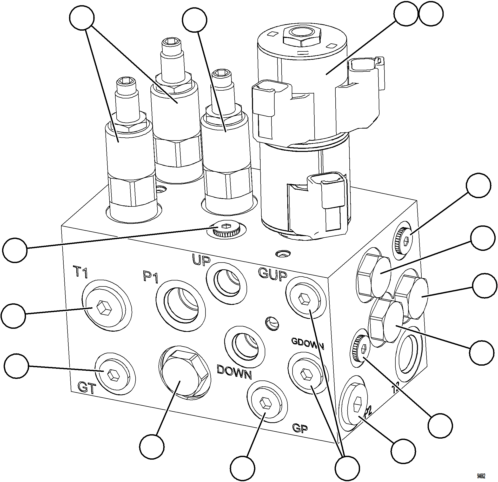 Komatsu parts book diagram for AFE78-EZ 930E-5 S/N A40612,A40614 - A40618  KCH: MANIFOLD ASSEMBLY