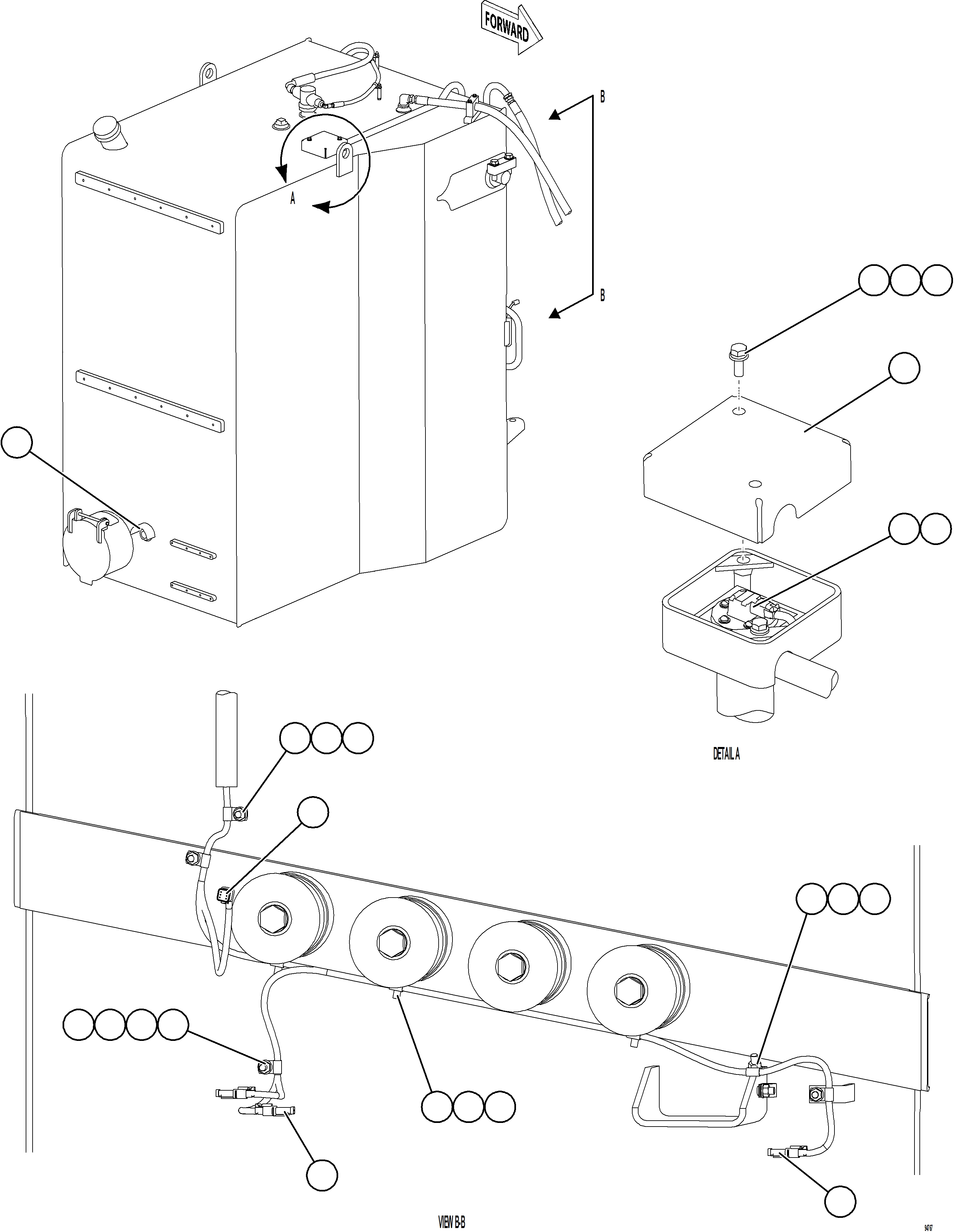 Komatsu parts book diagram for AFE78-FD 930E-5 S/N A40629 - A40631  KSA: FUEL LEVEL SENDER & WIRING