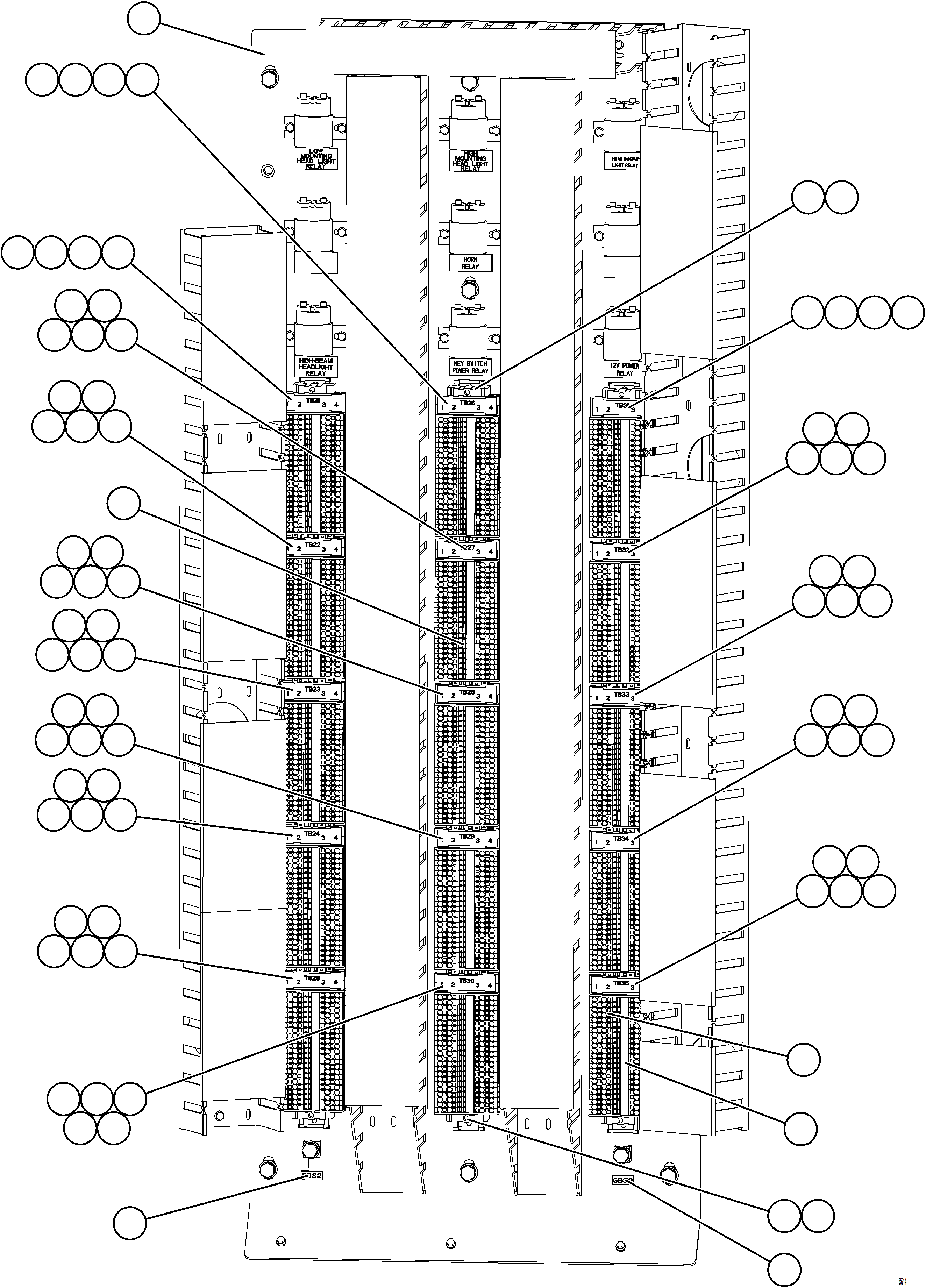 Komatsu parts book diagram for AFE78-FD 930E-5 S/N A40629 - A40631  KSA: AUXILIARY CONTROL CABINET - REAR WALL    2/2