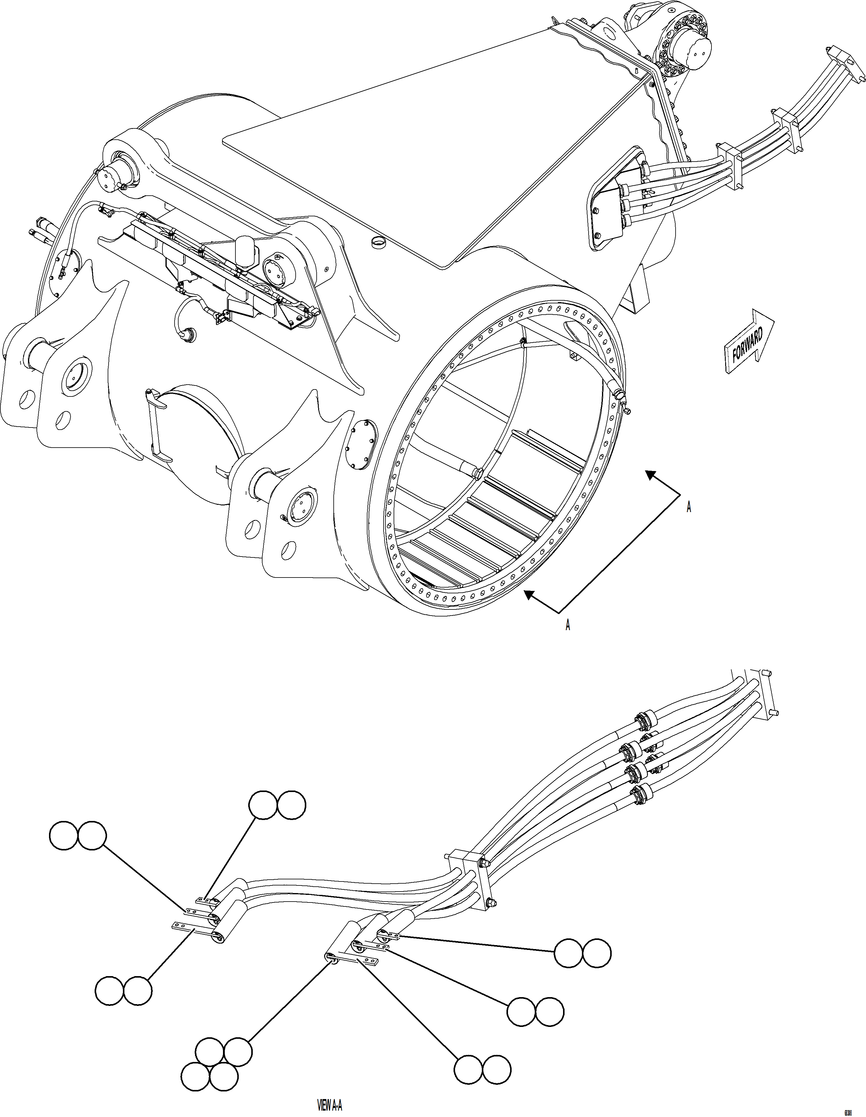 Komatsu parts book diagram for AFE78-FD 930E-5 S/N A40629 - A40631  KSA: WHEEL MOTOR CABLE CONNECTIONS