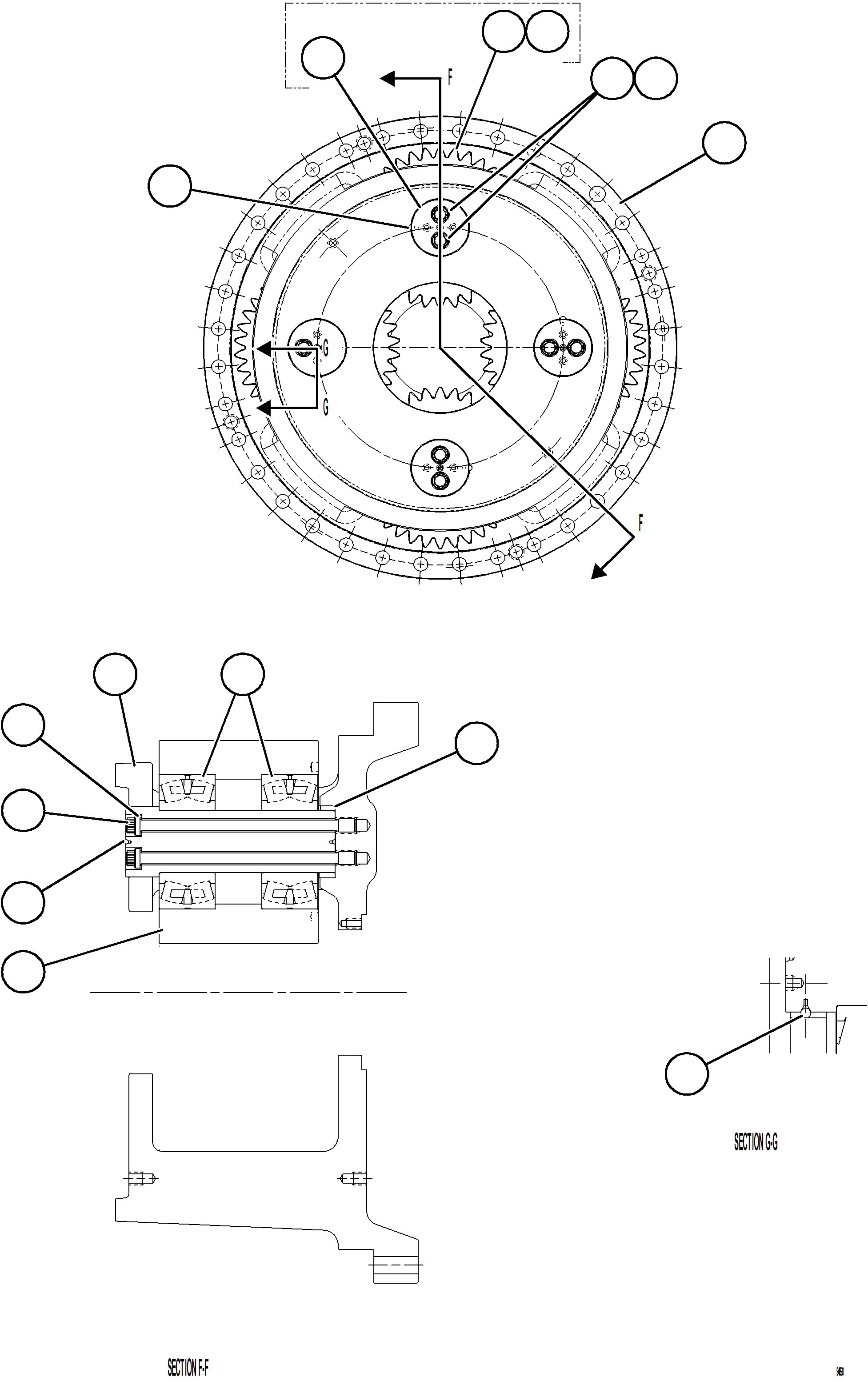 Komatsu parts book diagram for AFE78-FD 930E-5 S/N A40629 - A40631  KSA: CARRIER ASSEMBLY - LOW SPEED