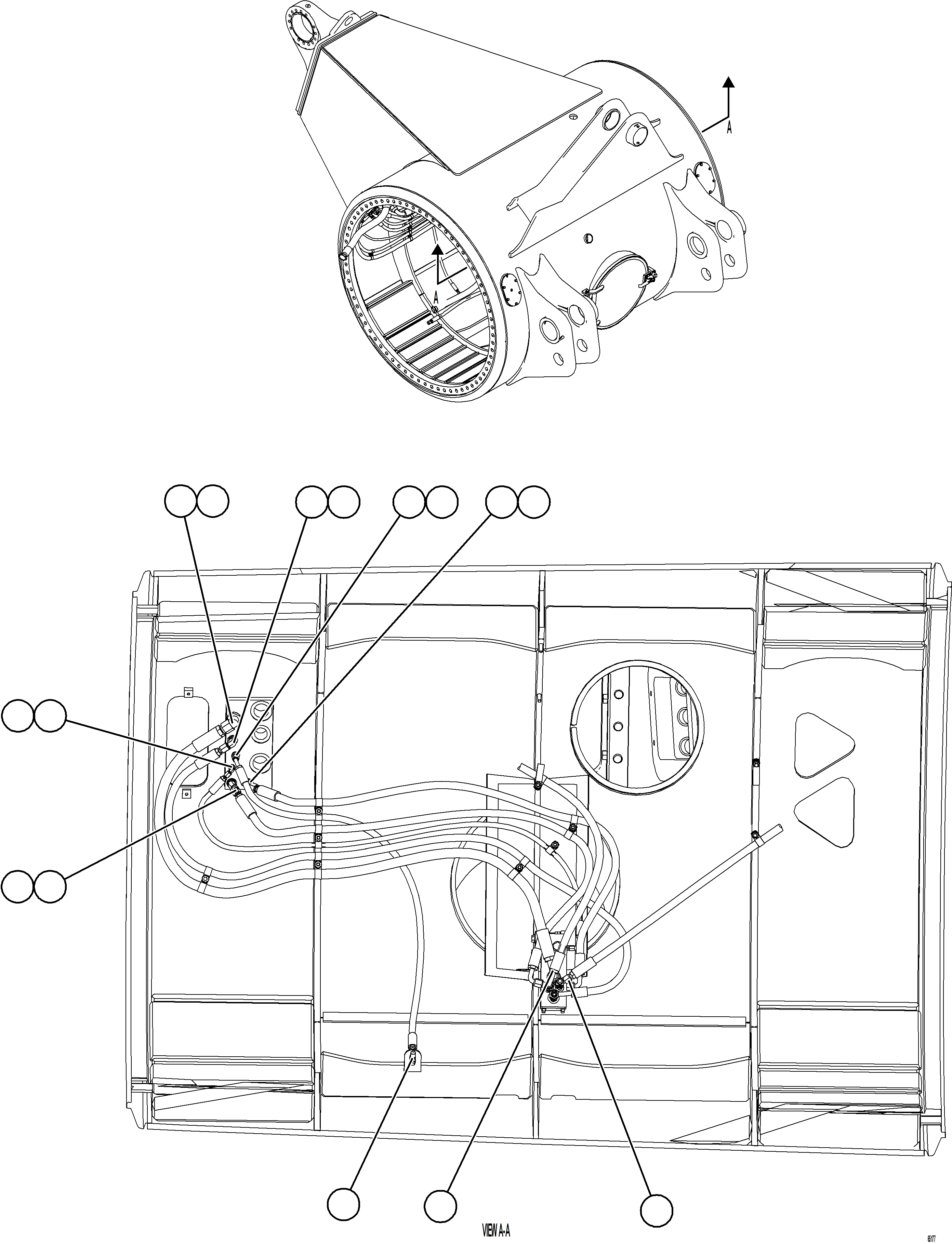Komatsu parts book diagram for AFE78-FD 930E-5 S/N A40629 - A40631  KSA: REAR BRAKE DUAL RELAY VALVE PIPING