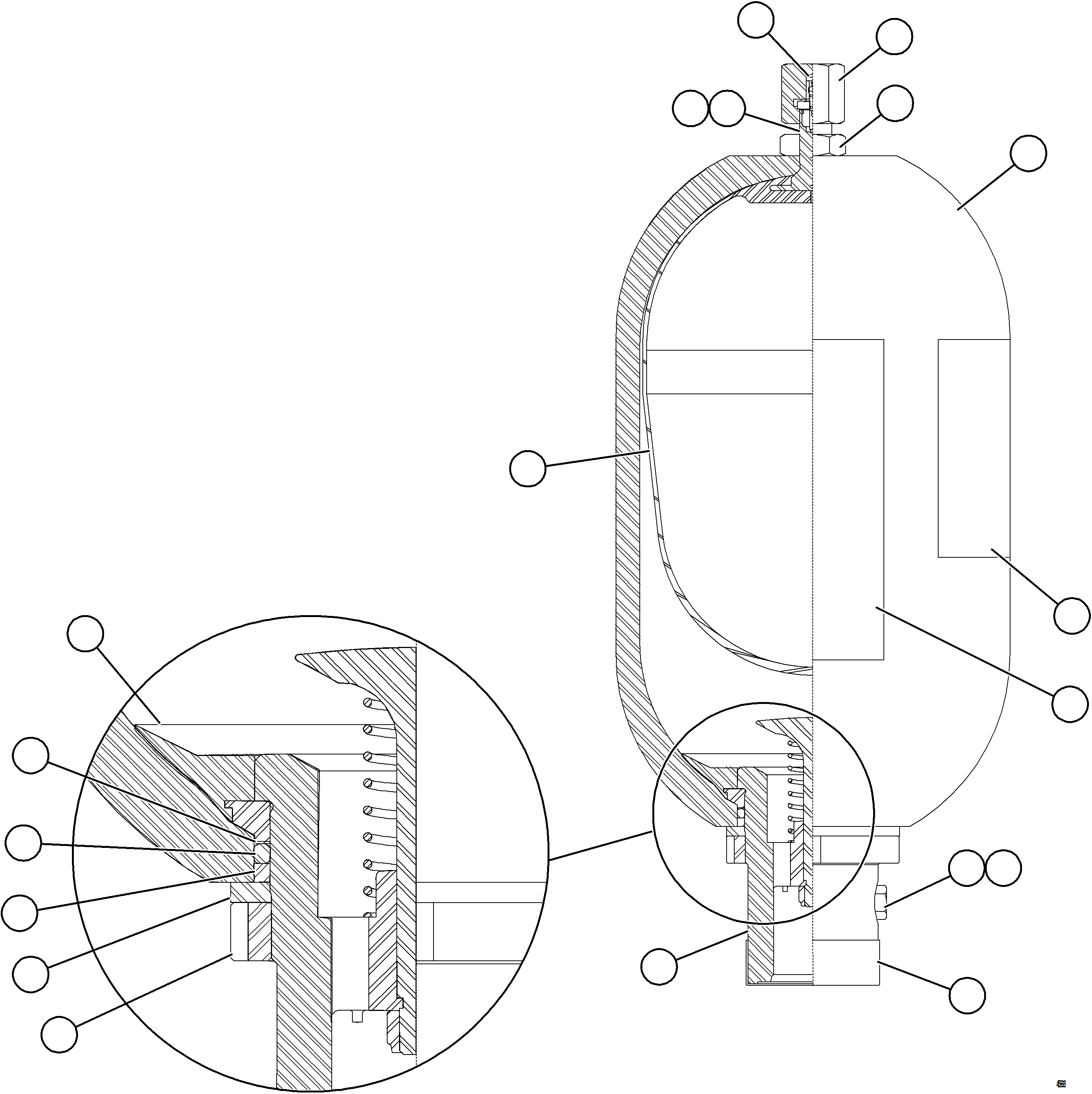 Komatsu parts book diagram for AFE78-FD 930E-5 S/N A40629 - A40631  KSA: BLADDER ACCUMULATOR ASSM (2.5 GAL)