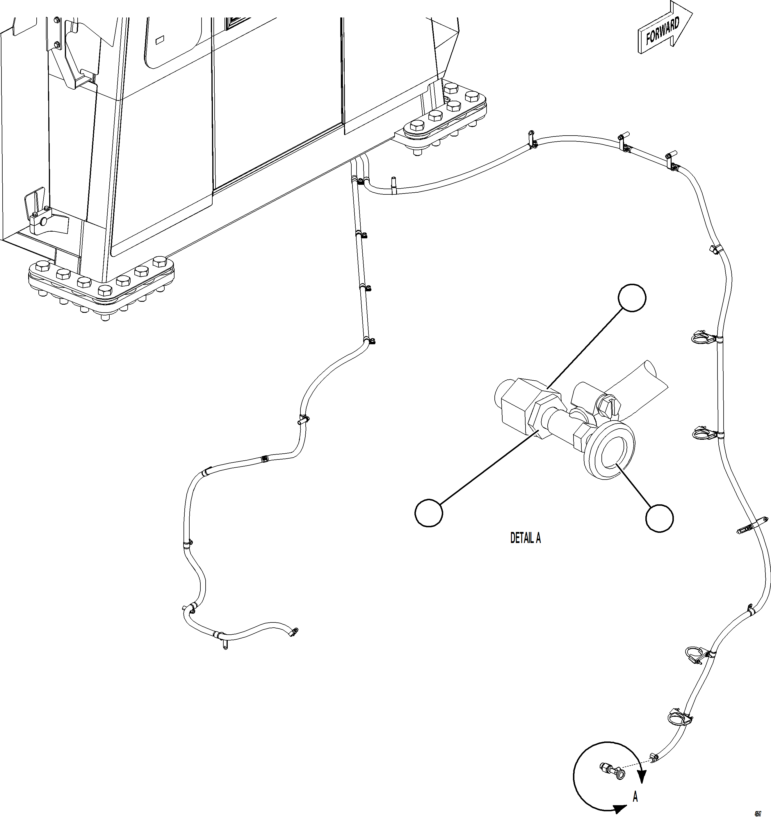 Komatsu parts book diagram for AFE78-FD 930E-5 S/N A40629 - A40631  KSA: HEATER HOSE INSTALLATION    2/2