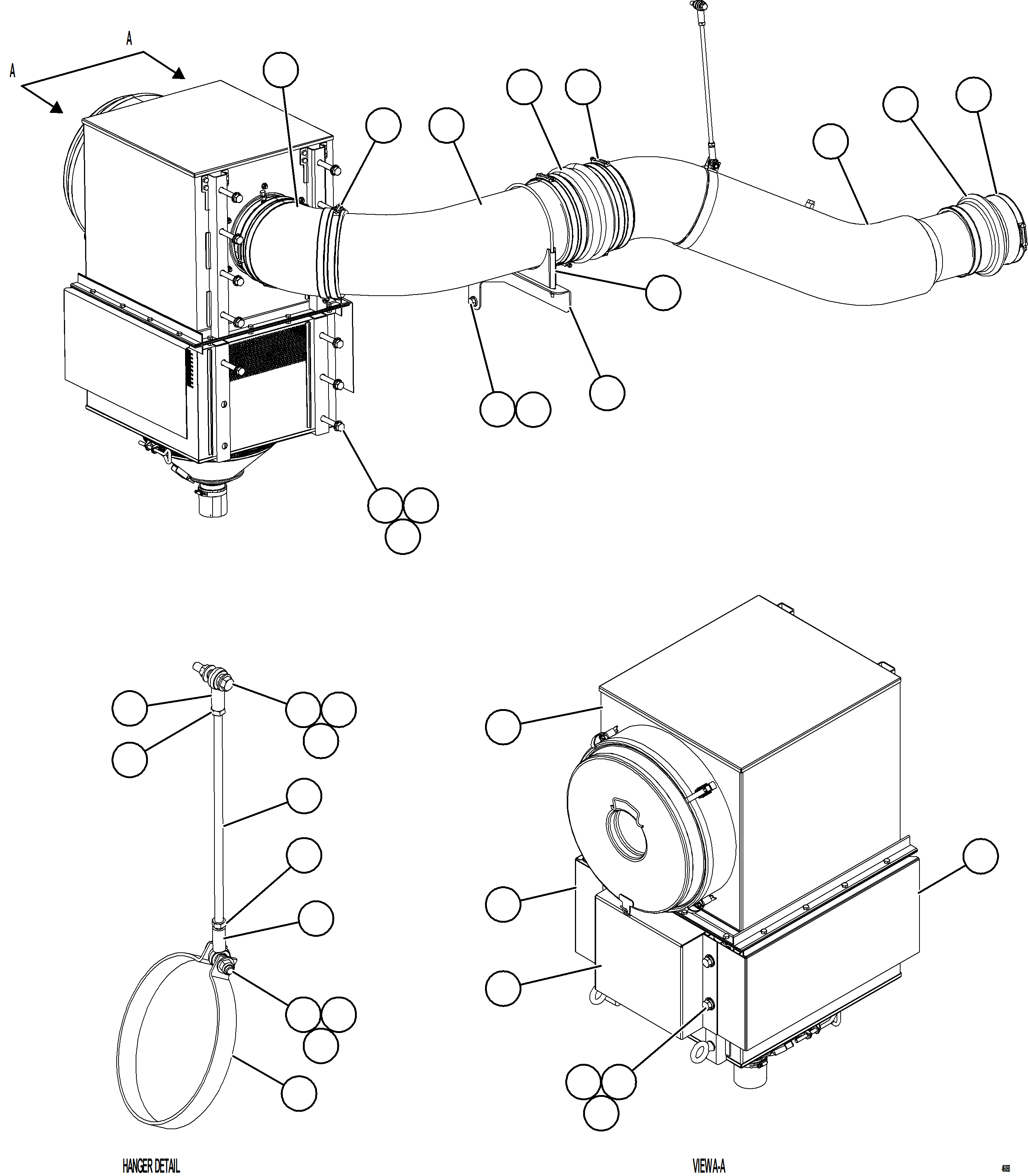 Komatsu parts book diagram for AFE84-M 730E-10 S/N A50047 - A50048  KAL: AIR CLEANER PIPING & INSTALLATION - LH