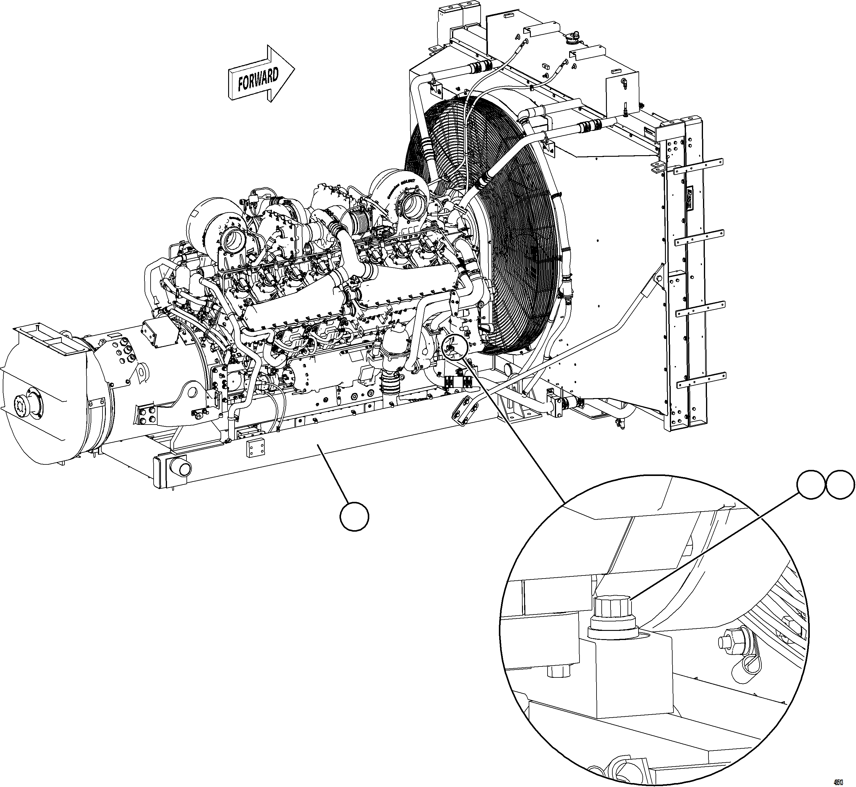 Komatsu parts book diagram for AFE84-M 730E-10 S/N A50047 - A50048  KAL: ENGINE AND SUB - FRAME MOUNTS    2/2