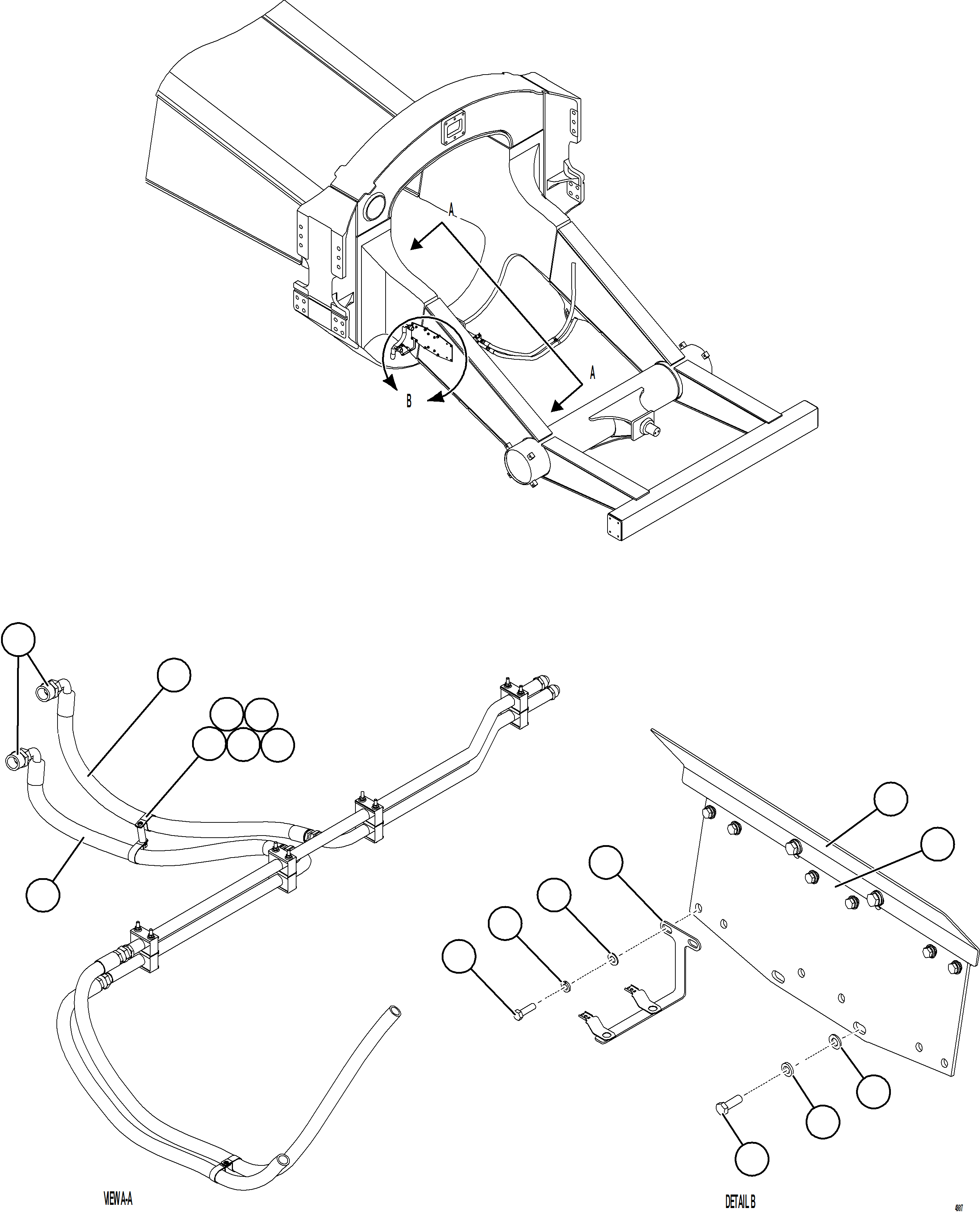 Komatsu parts book diagram for AFE84-M 730E-10 S/N A50047 - A50048  KAL: FUEL SYSTEM PIPING    3/3
