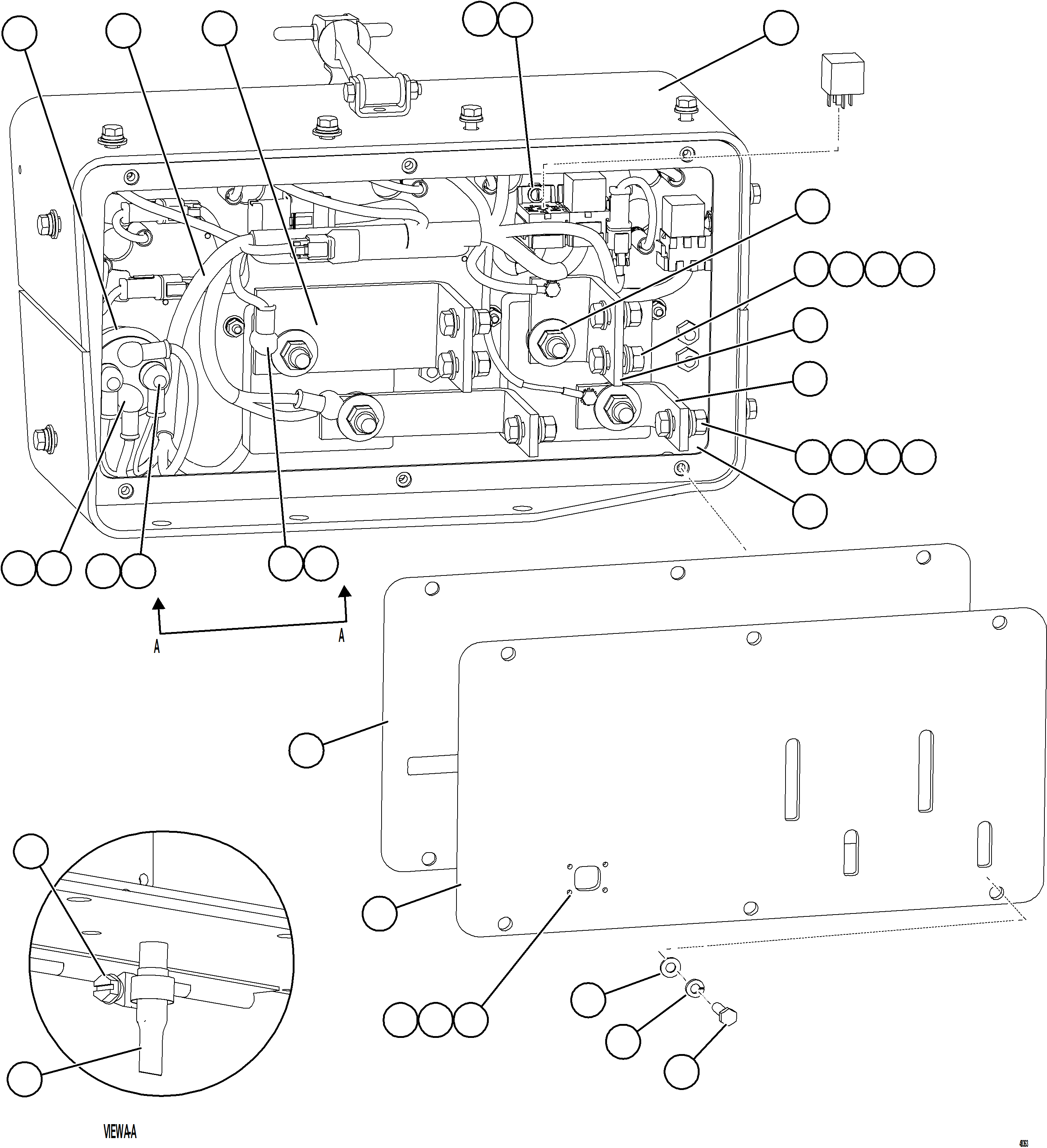 Komatsu parts book diagram for AFE84-M 730E-10 S/N A50047 - A50048  KAL: ISOLATION BOX    2/3    58F-06-05350
