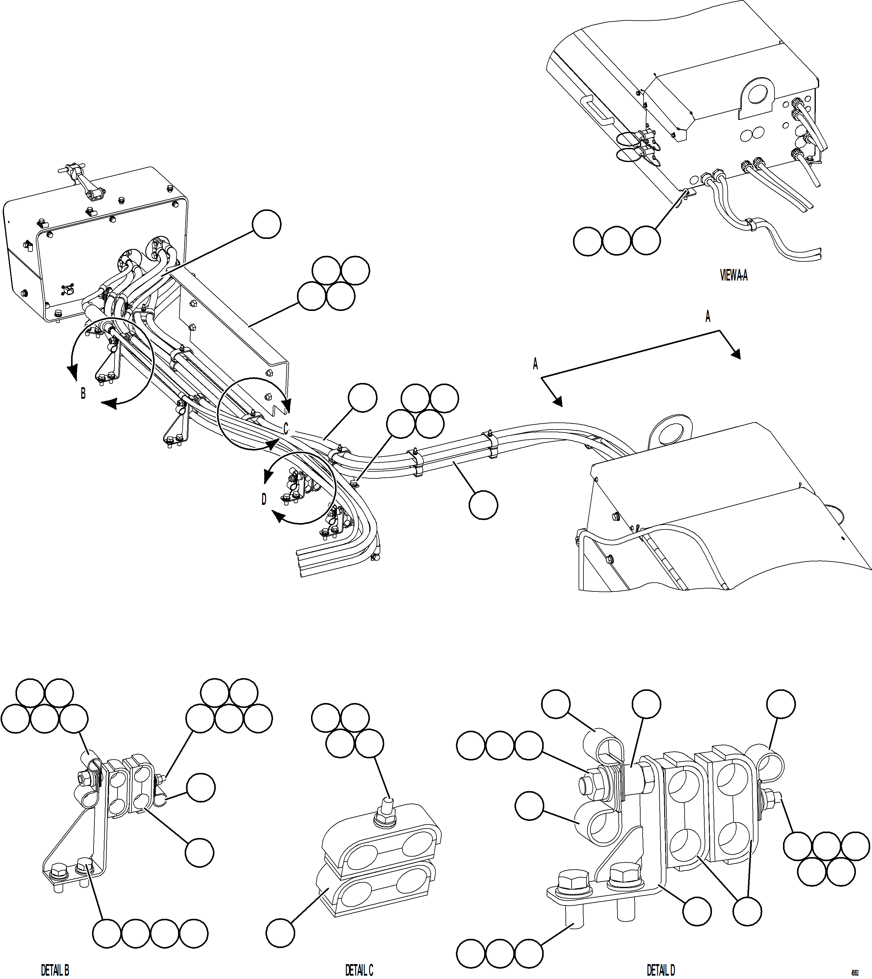 Komatsu parts book diagram for AFE84-M 730E-10 S/N A50047 - A50048  KAL: ISOLATION BOX EXTERNAL WIRING    1/2