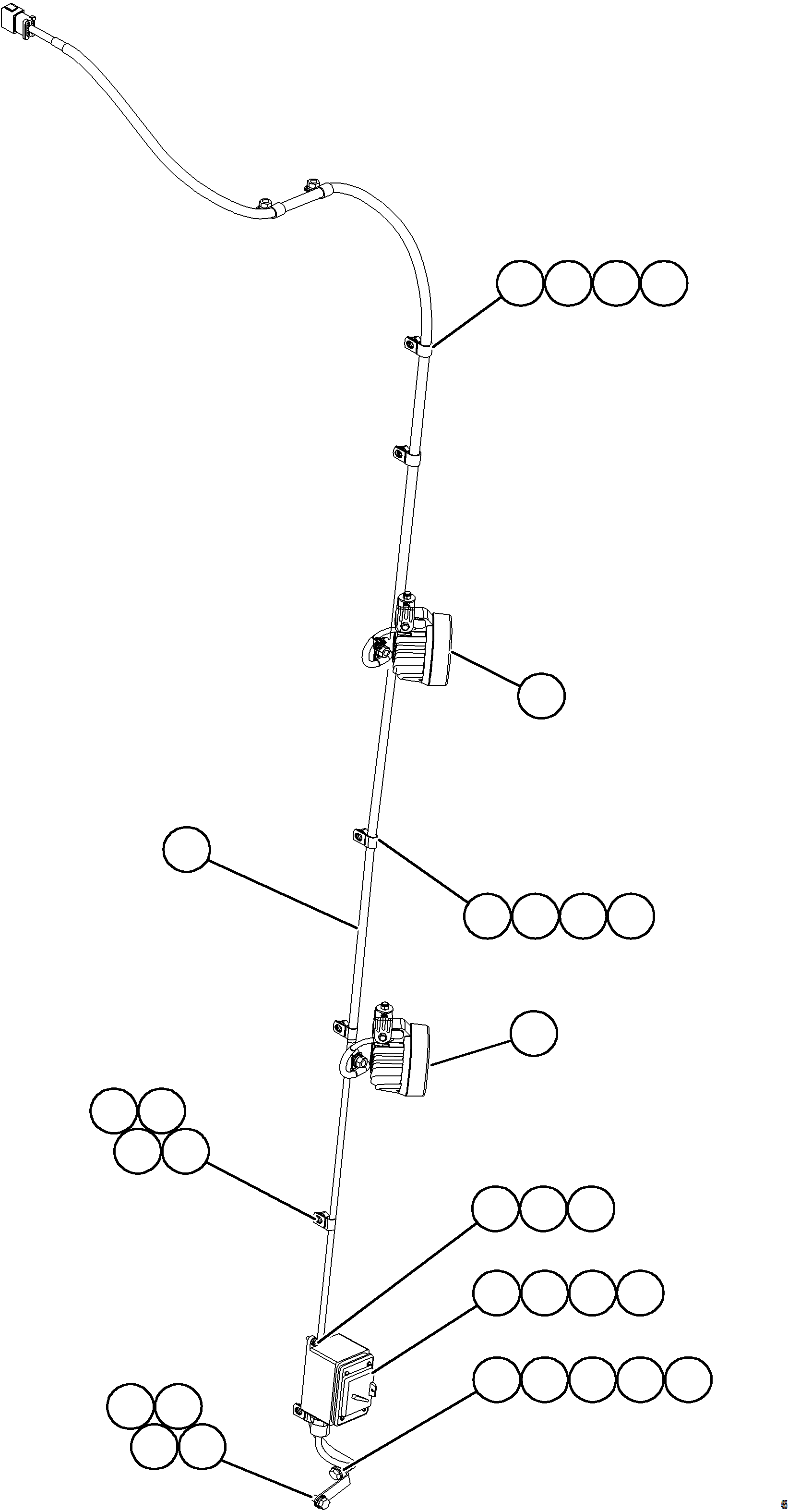 Komatsu parts book diagram for AFE84-M 730E-10 S/N A50047 - A50048  KAL: RH ENGINE BAY LIGHTS & SWITCH
