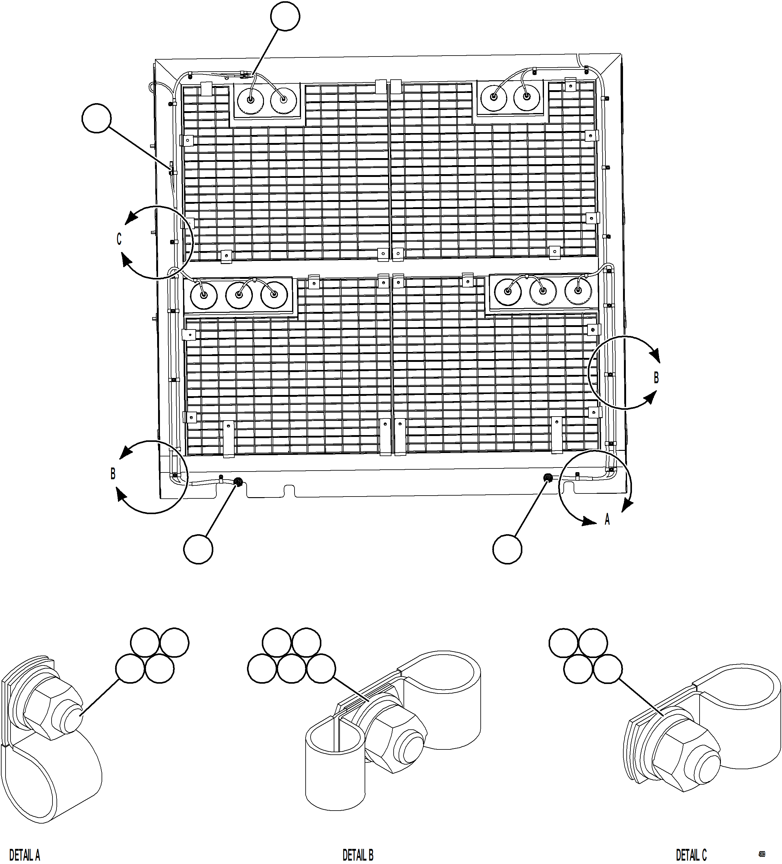 Komatsu parts book diagram for AFE84-M 730E-10 S/N A50047 - A50048  KAL: HEADLIGHT WIRING HARNESS