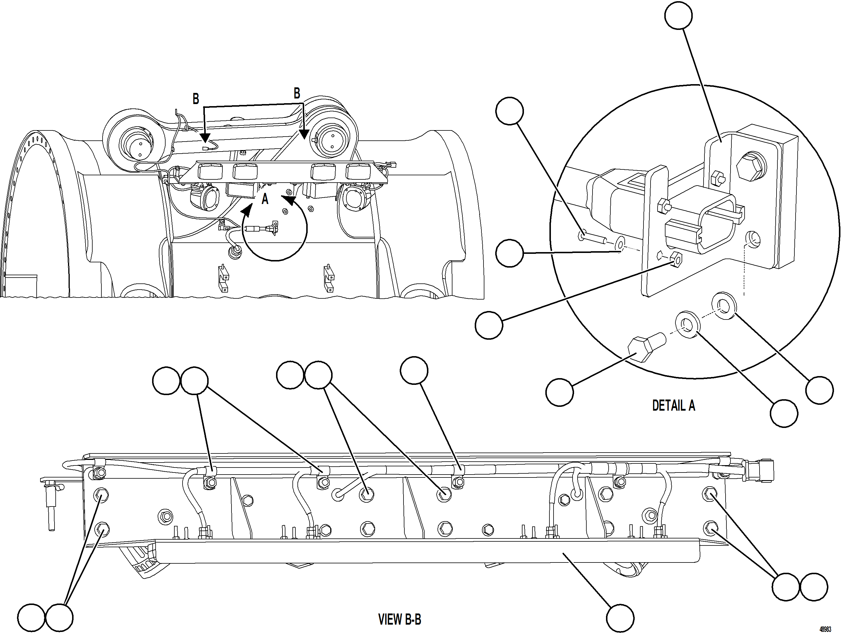 Komatsu parts book diagram for AFE84-M 730E-10 S/N A50047 - A50048  KAL: REAR AXLE LIGHTS & BACKUP ALARMS    1/2