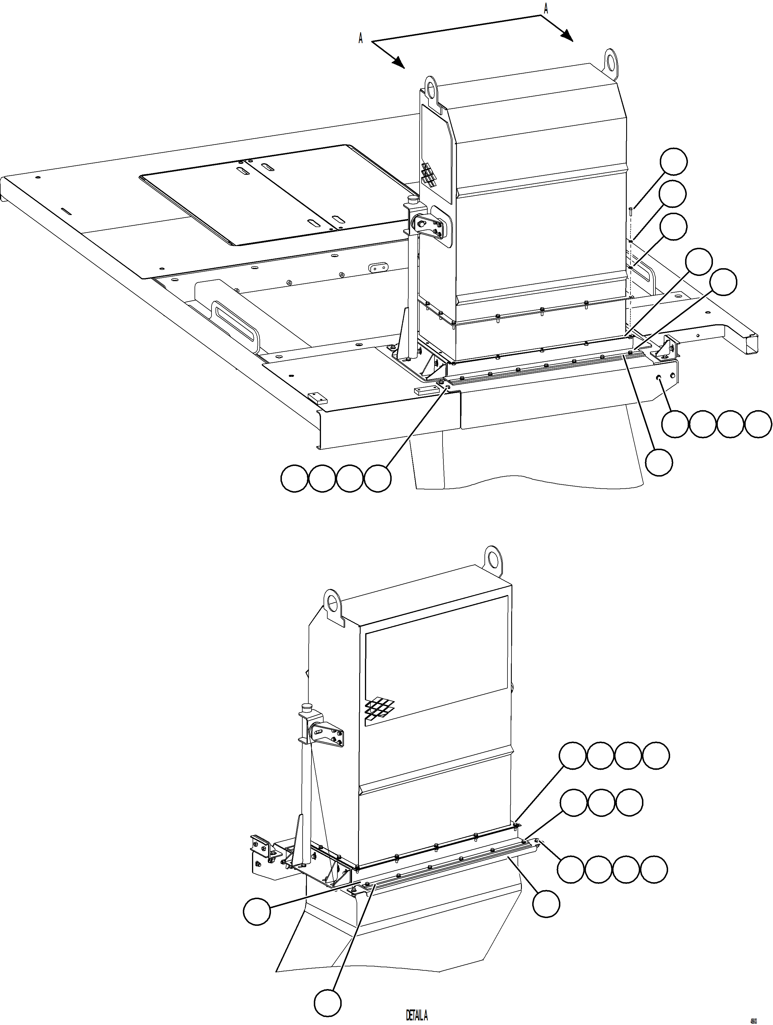 Komatsu parts book diagram for AFE84-M 730E-10 S/N A50047 - A50048  KAL: BLOWER INLET DUCT INSTALLATION