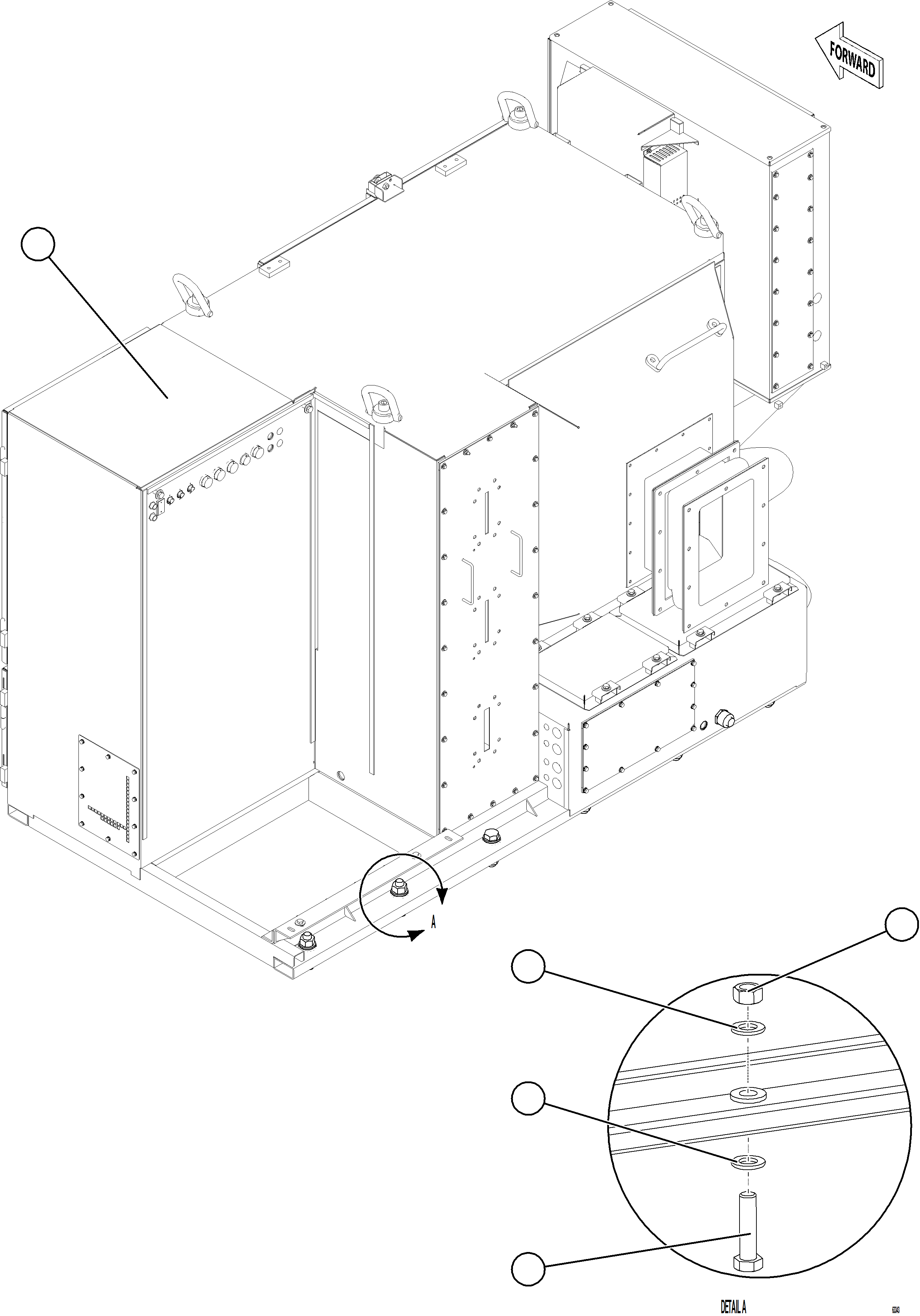 Komatsu parts book diagram for AFE84-M 730E-10 S/N A50047 - A50048  KAL: CONTROL CABINET INSTALLATION    2/2
