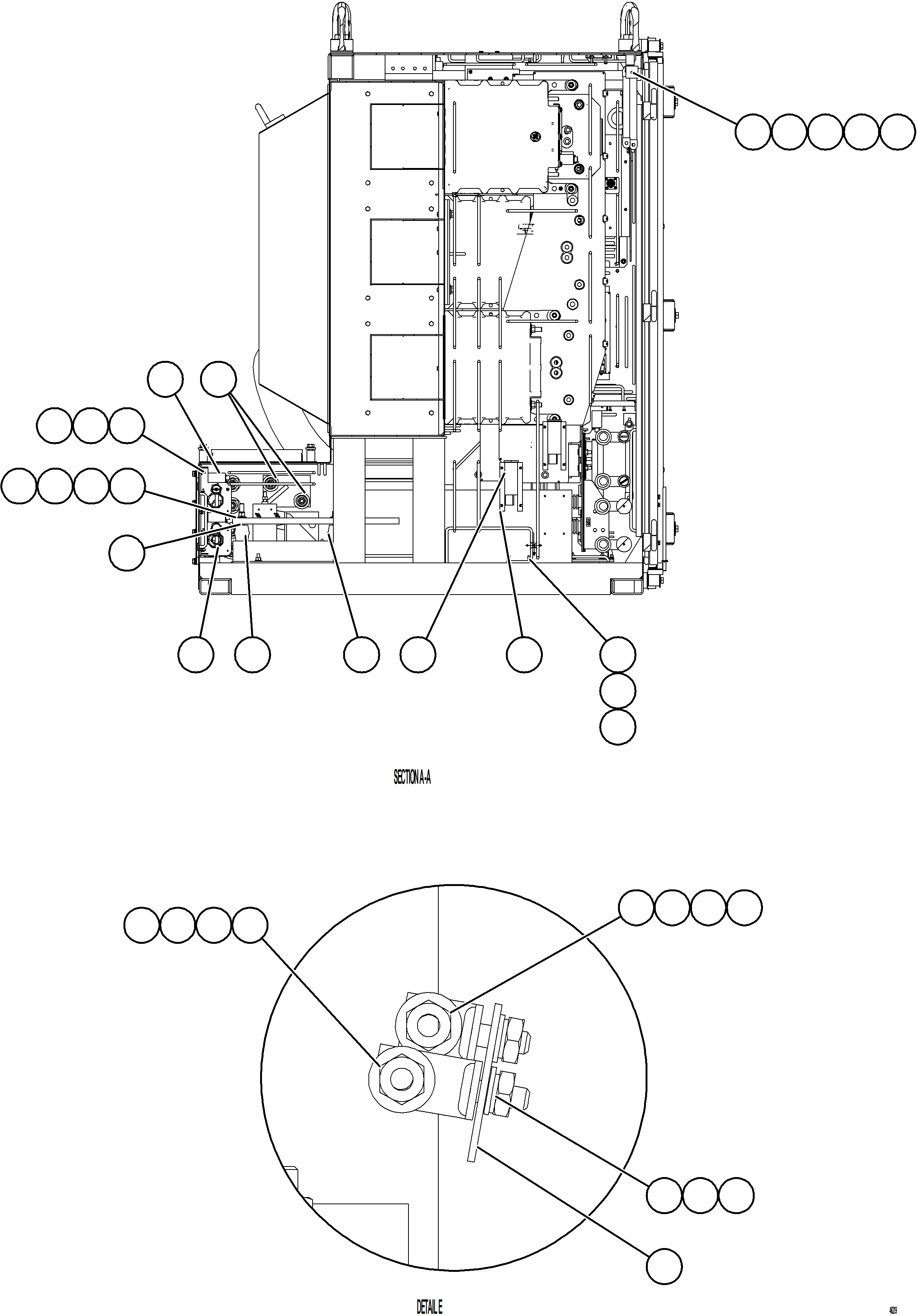 Komatsu parts book diagram for AFE84-M 730E-10 S/N A50047 - A50048  KAL: CONTROL CABINET    2/13    58D-43-80070