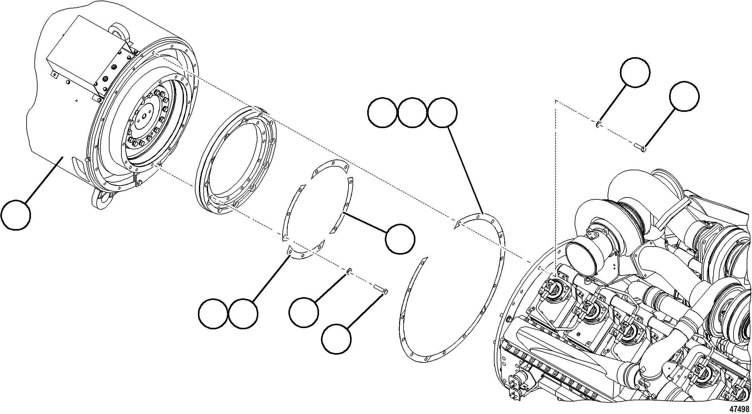 Komatsu parts book diagram for AFE84-M 730E-10 S/N A50047 - A50048  KAL: ALTERNATOR INSTALLATION