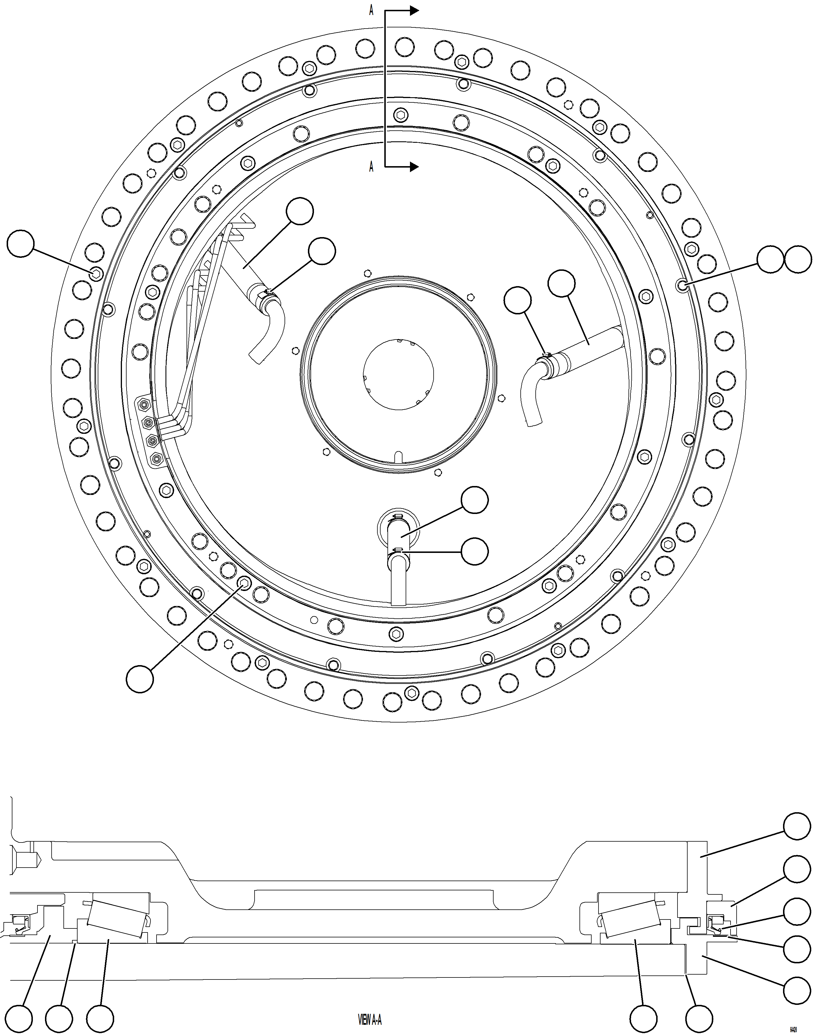 Komatsu parts book diagram for AFE84-M 730E-10 S/N A50047 - A50048  KAL: WHEEL MOTOR    58D-22-50000    5/8