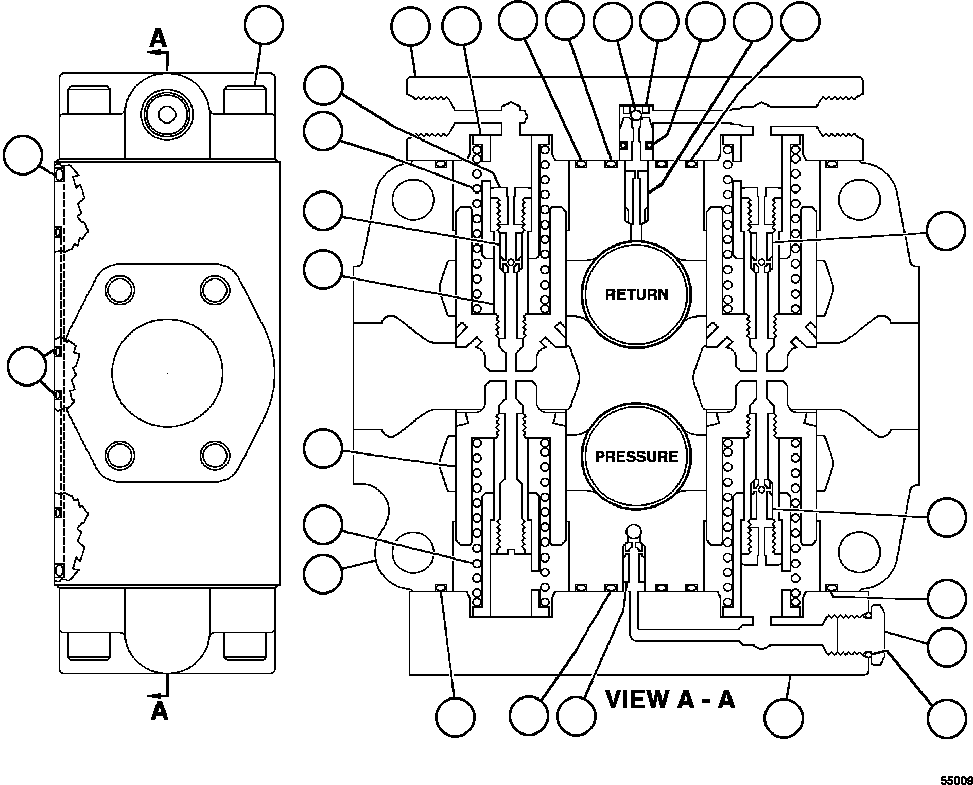 Komatsu parts book diagram for AFE84-M 730E-10 S/N A50047 - A50048  KAL: SPOOL SECTION ASSEMBLY    VE7624