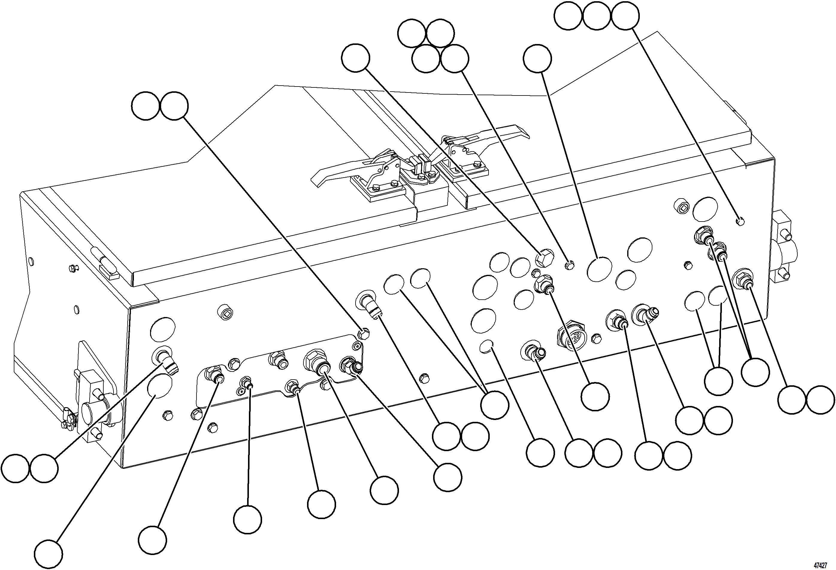 Komatsu parts book diagram for AFE84-M 730E-10 S/N A50047 - A50048  KAL: HYDRAULIC BRAKE CABINET STRUCTURE    2/2