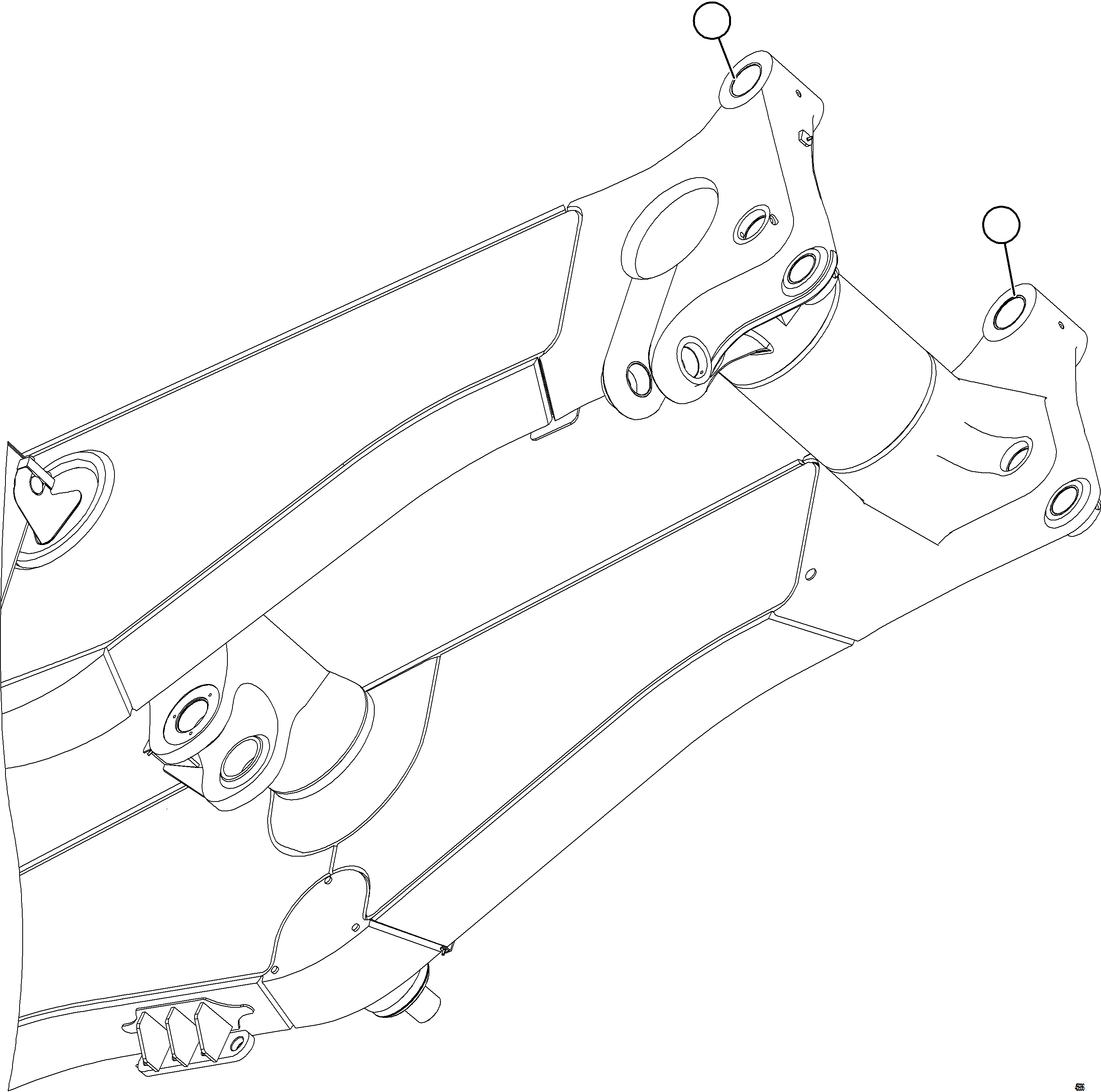 Komatsu parts book diagram for AFE84-M 730E-10 S/N A50047 - A50048  KAL: PIN BORE WEAR SLEEVES