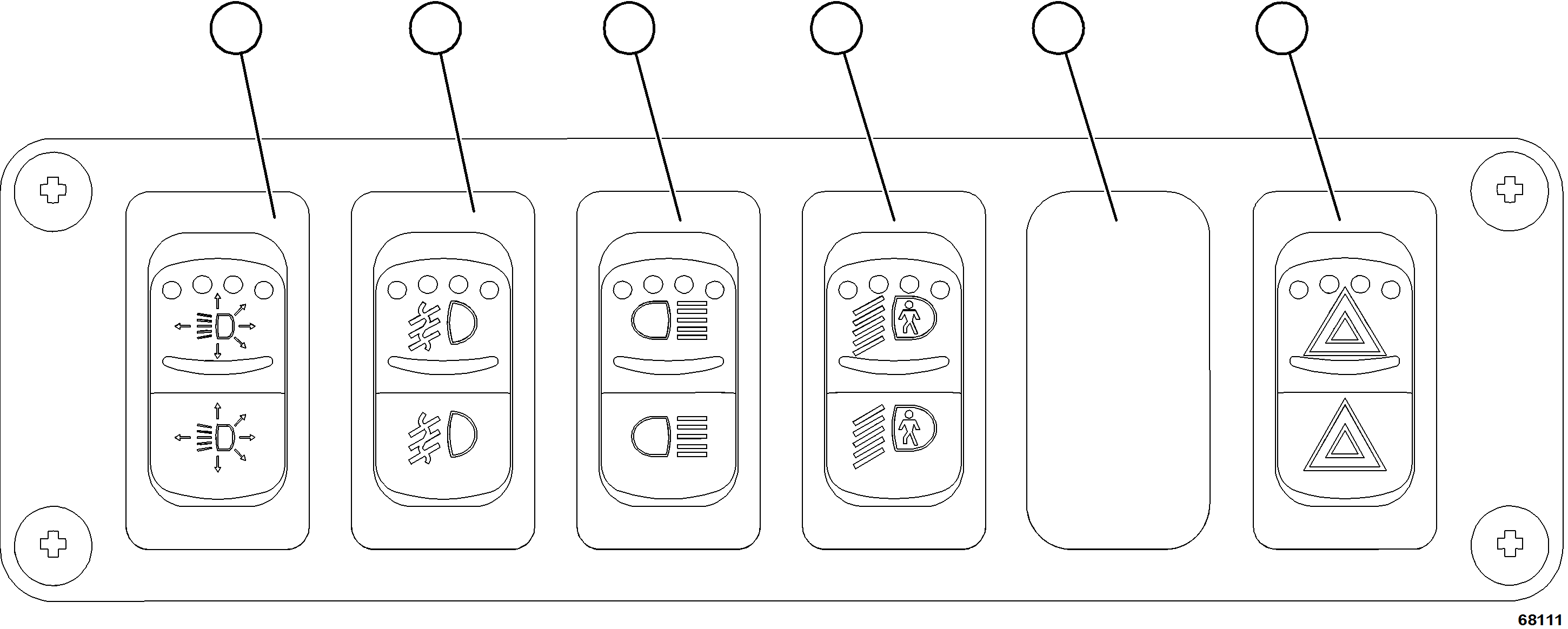 Komatsu parts book diagram for AFE84-M 730E-10 S/N A50047 - A50048  KAL: LOWER LH DASH SWITCHES