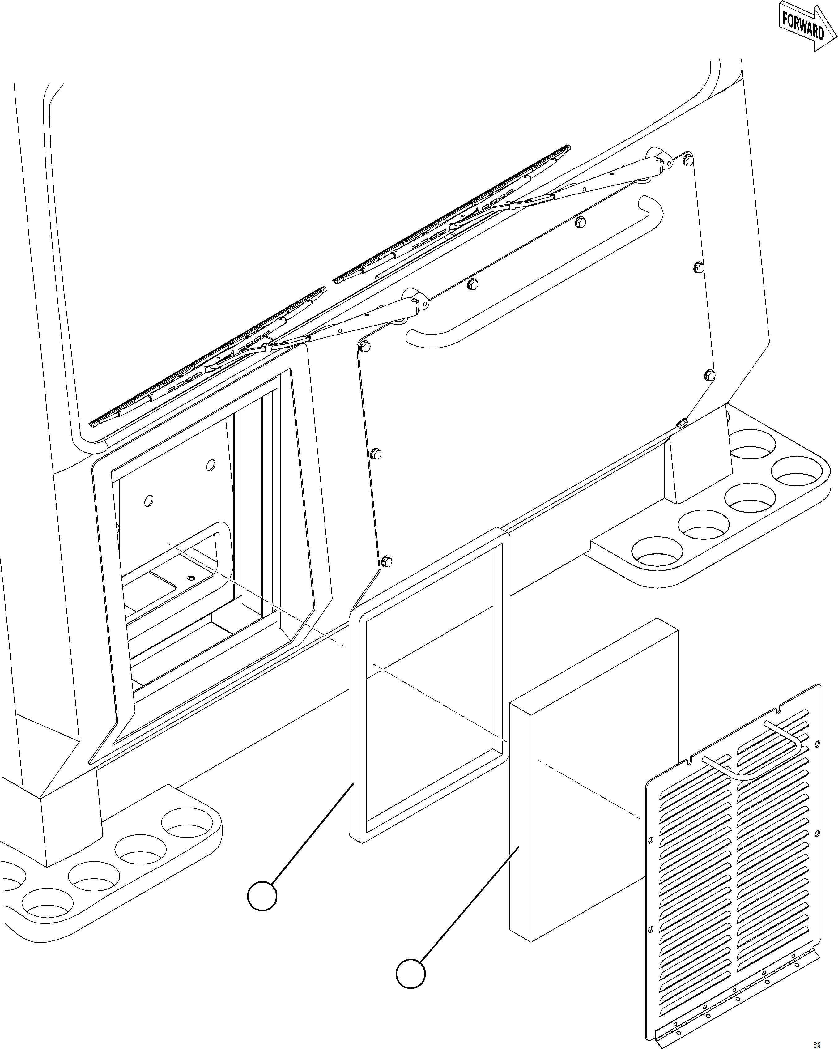 Komatsu parts book diagram for AFE84-M 730E-10 S/N A50047 - A50048  KAL: HVAC EXTERNAL FILTER