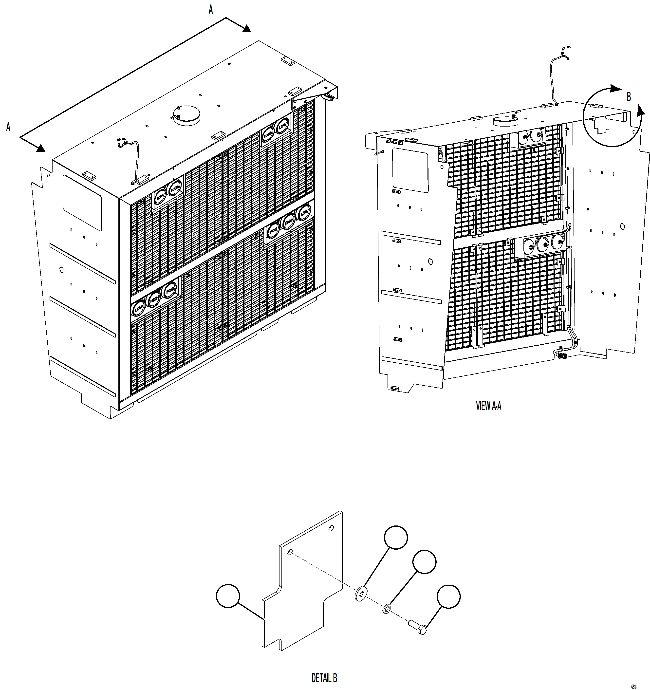 Komatsu parts book diagram for AFE84-M 730E-10 S/N A50047 - A50048  KAL: AIR DAM FLAPS