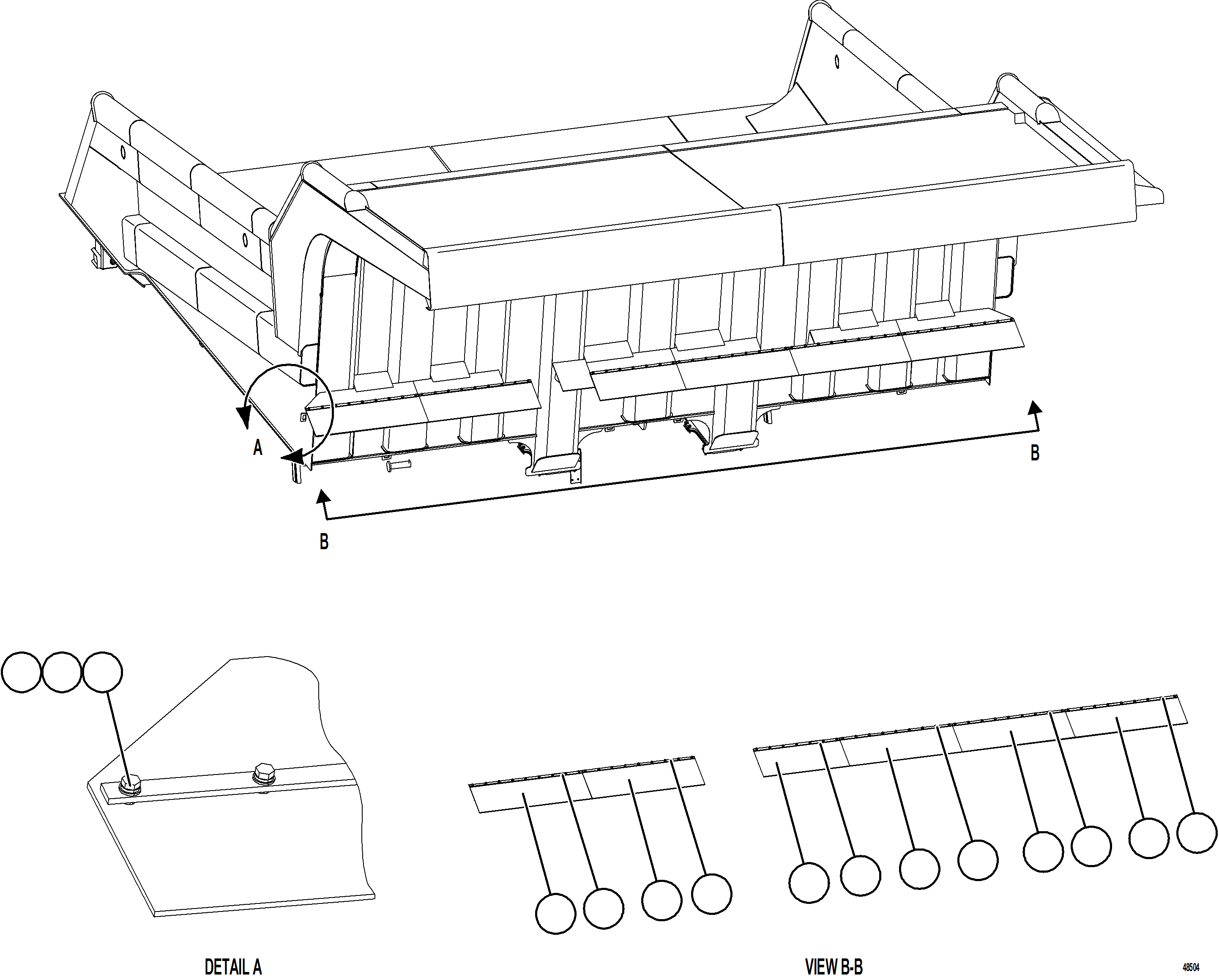 Komatsu parts book diagram for AFE84-M 730E-10 S/N A50047 - A50048  KAL: DUMP BODY MUD FLAPS    2/2