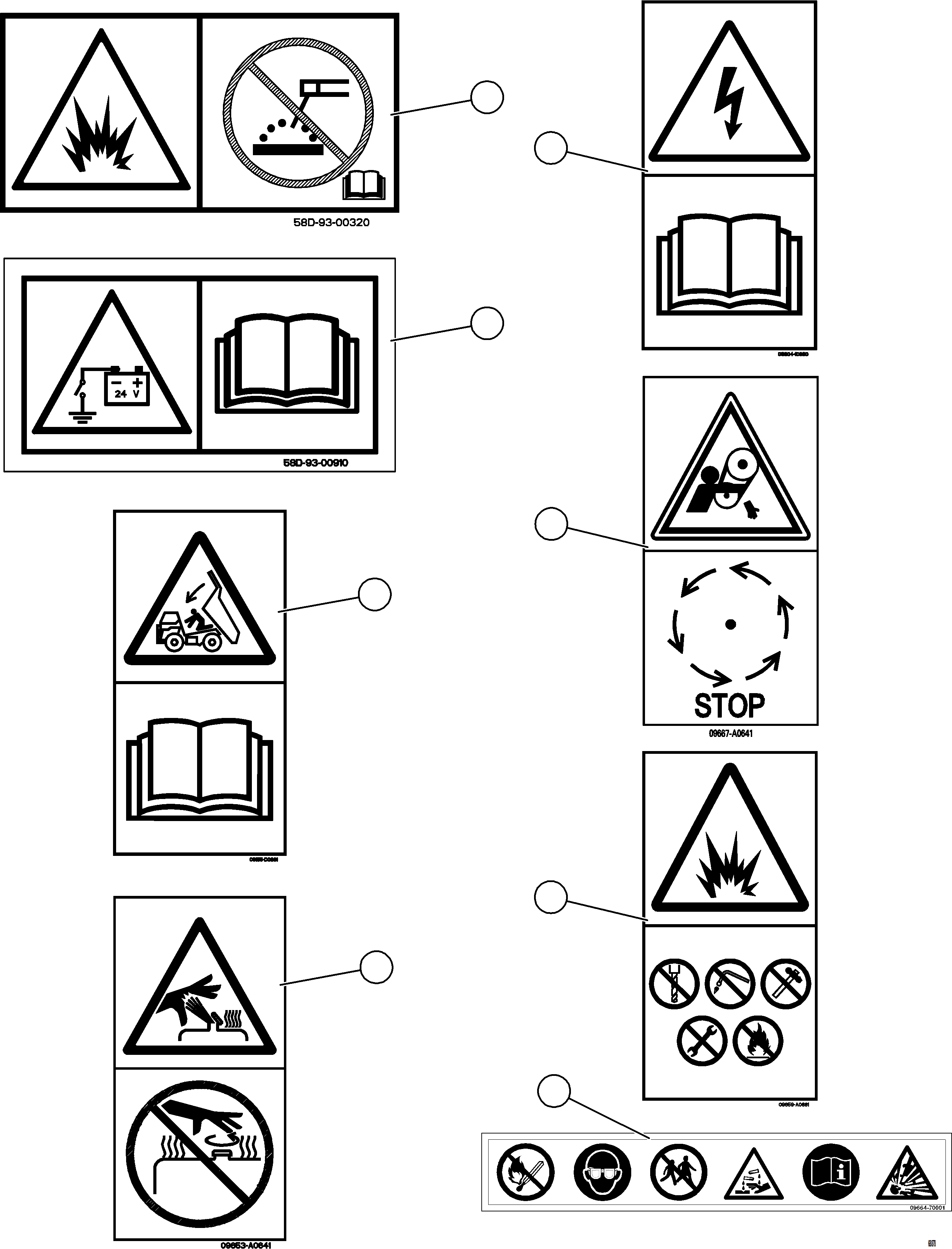 Komatsu parts book diagram for AFE84-M 730E-10 S/N A50047 - A50048  KAL: SAFETY LABELS    4/7