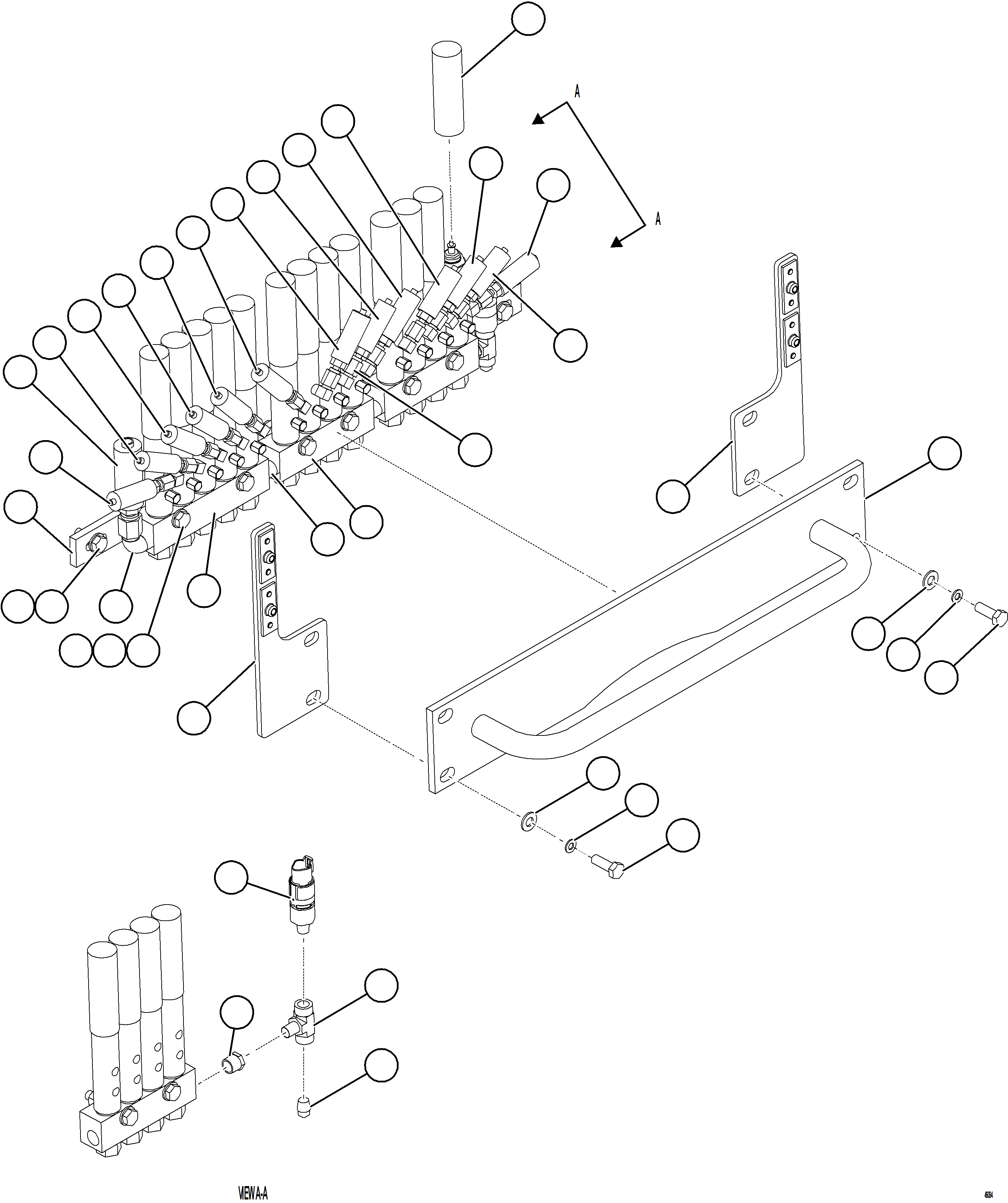 Komatsu parts book diagram for AFE84-M 730E-10 S/N A50047 - A50048  KAL: AUTOMATIC LUBRICATION SYSTEM PIPING - REAR    1/3