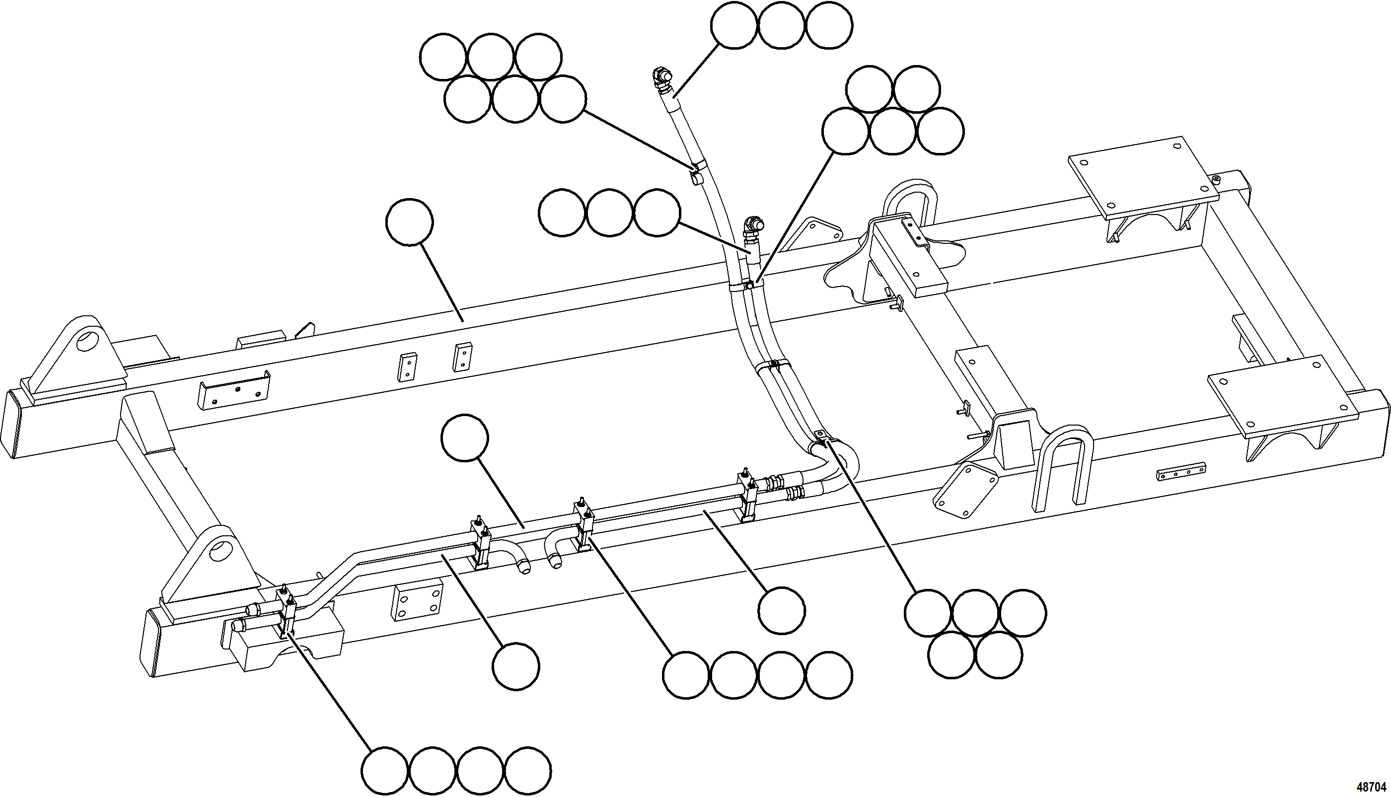 Komatsu parts book diagram for AFE84-P 730E-10 S/N A50051 - A50054  KAL: FUEL SYSTEM PIPING    2/3