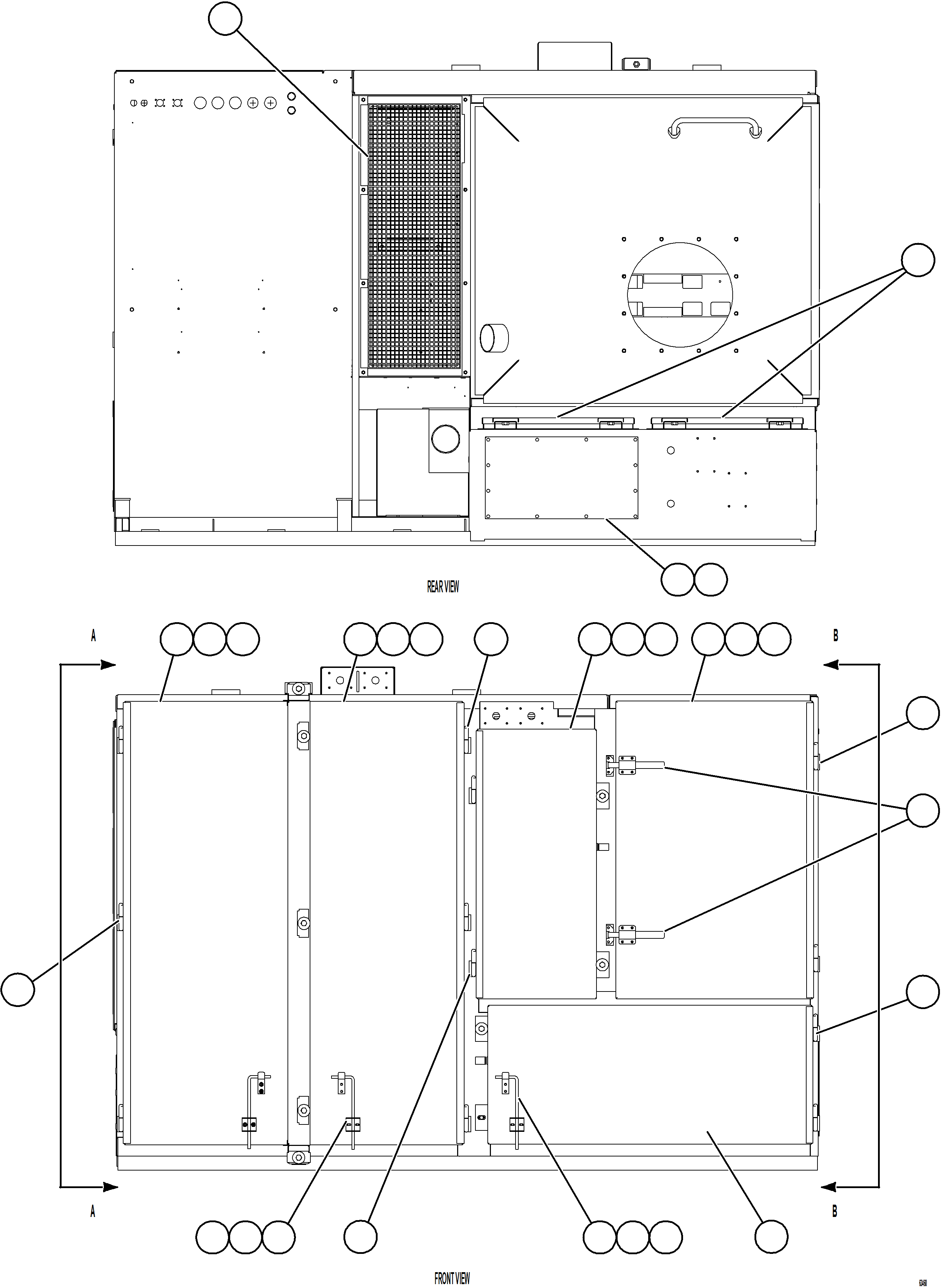 Komatsu parts book diagram for AFE84-P 730E-10 S/N A50051 - A50054  KAL: CONTROL CABINET    12/13