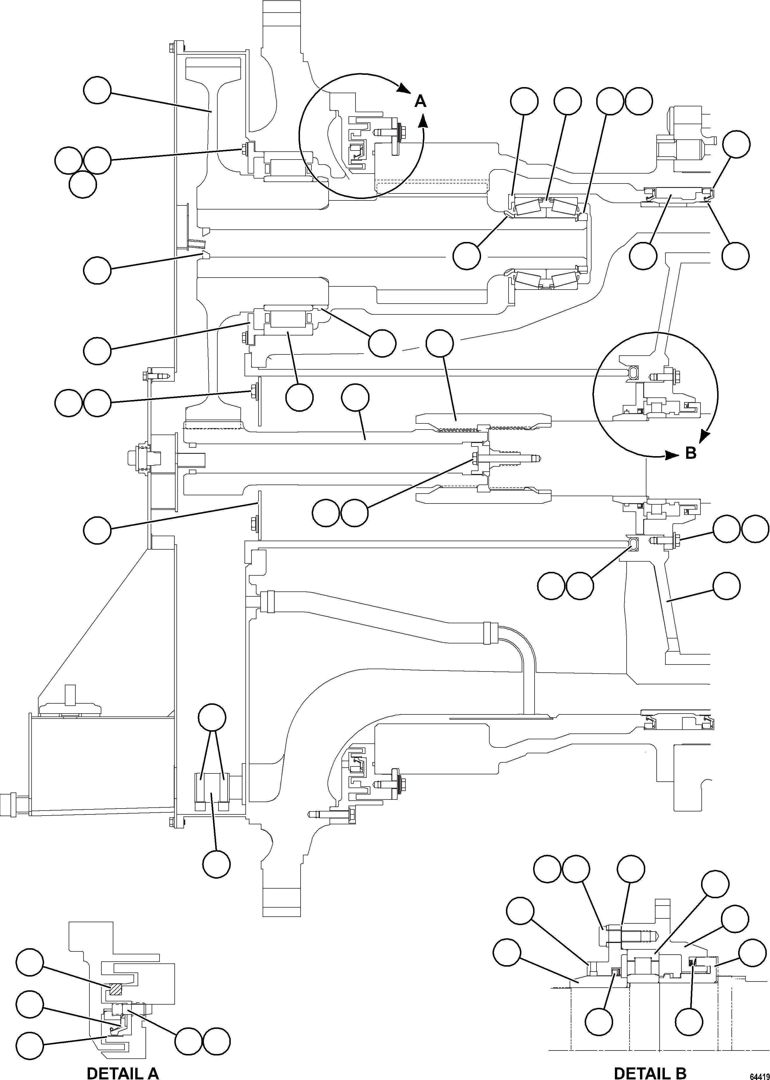Komatsu parts book diagram for AFE84-P 730E-10 S/N A50051 - A50054  KAL: WHEEL MOTOR    4/8