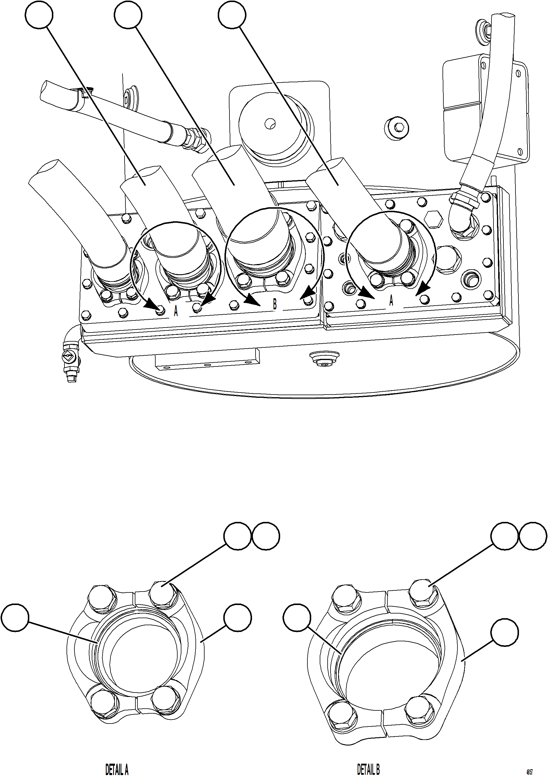 Komatsu parts book diagram for AFE84-P 730E-10 S/N A50051 - A50054  KAL: HYDRAULIC TANK PIPING - HOIST CIRCUIT